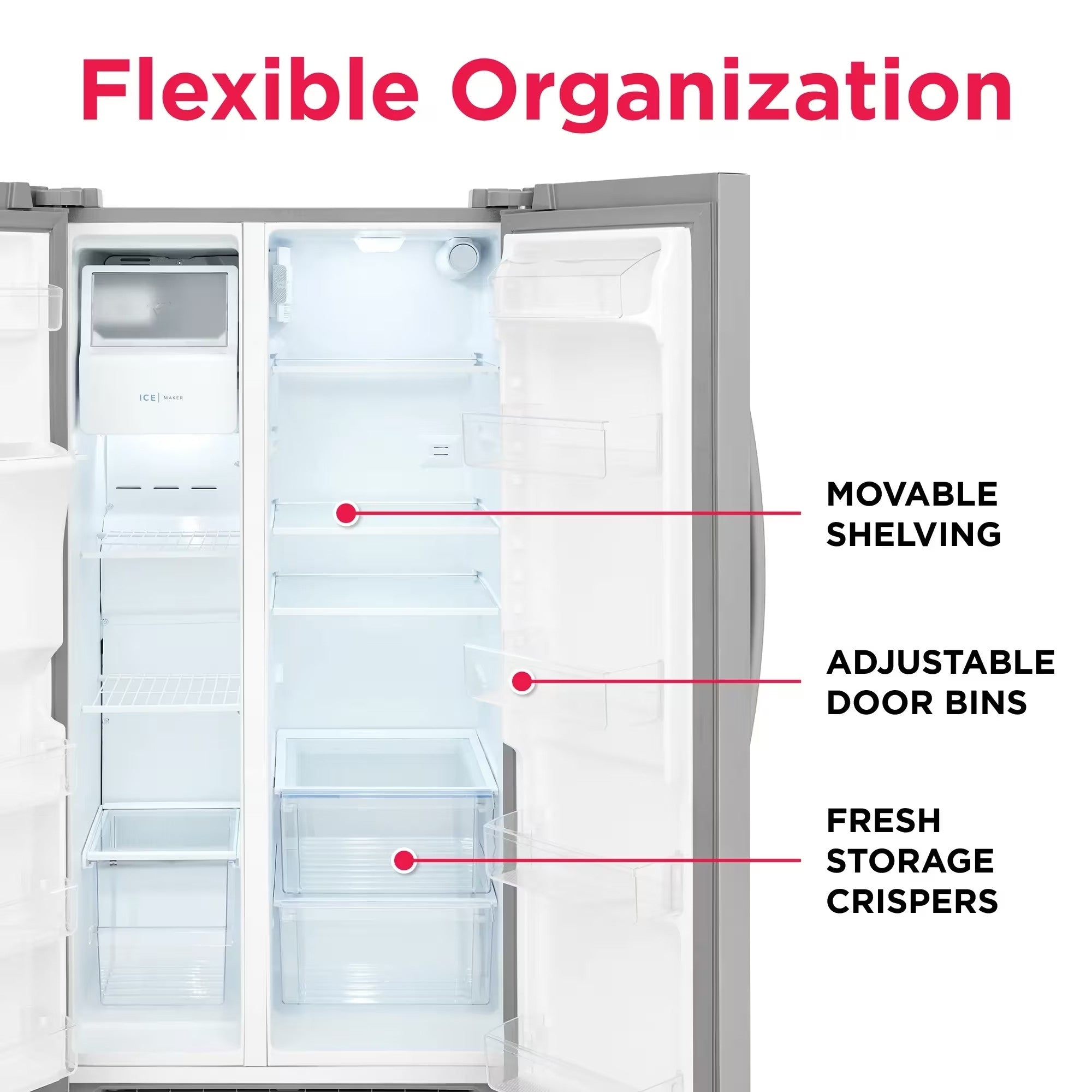 Frigidaire FRSS2323AS 33" 22 Cu. Ft. Standard Depth Side-by-Side Refrigerator Stainless Steel