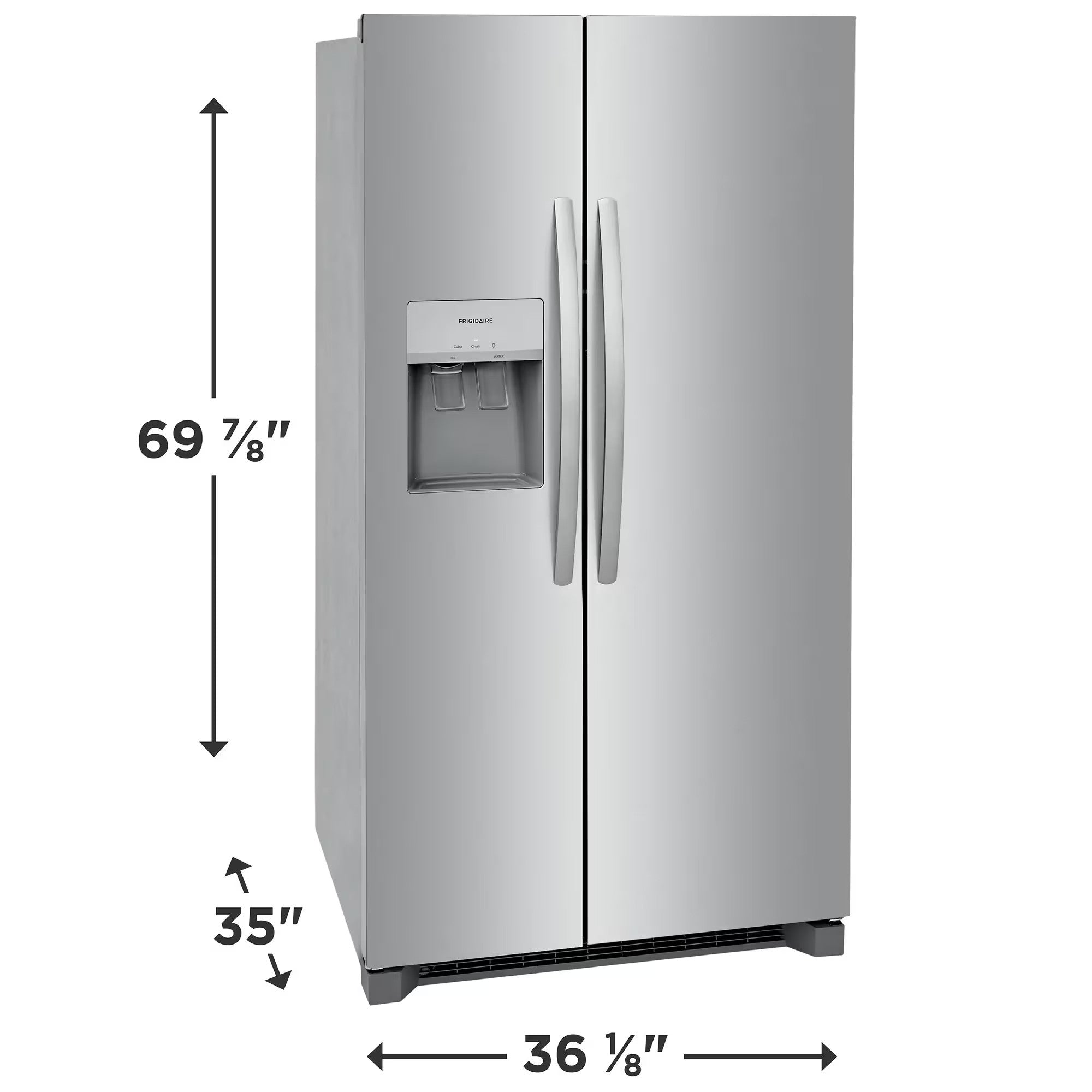 Frigidaire FRSS2623AS 36" 26 Cu. Ft.  Standard Depth Side-by-Side Refrigerator Stainless Steel