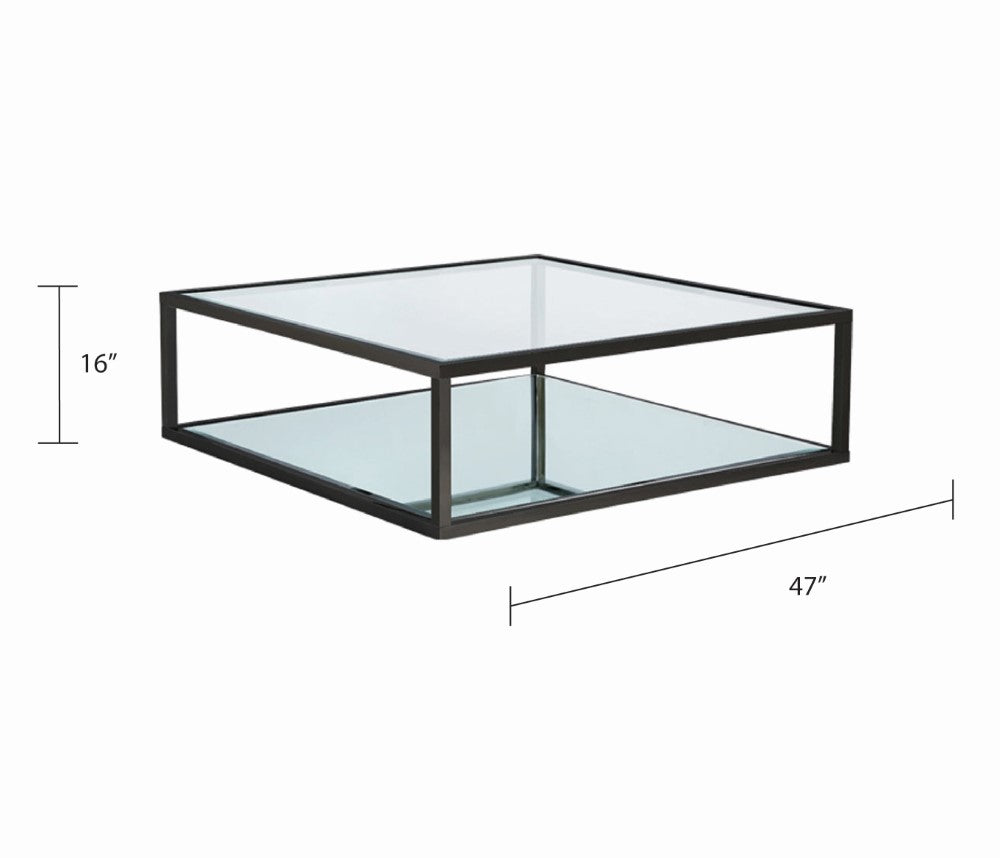 Fabian Black Coffee Table - Square - 47".