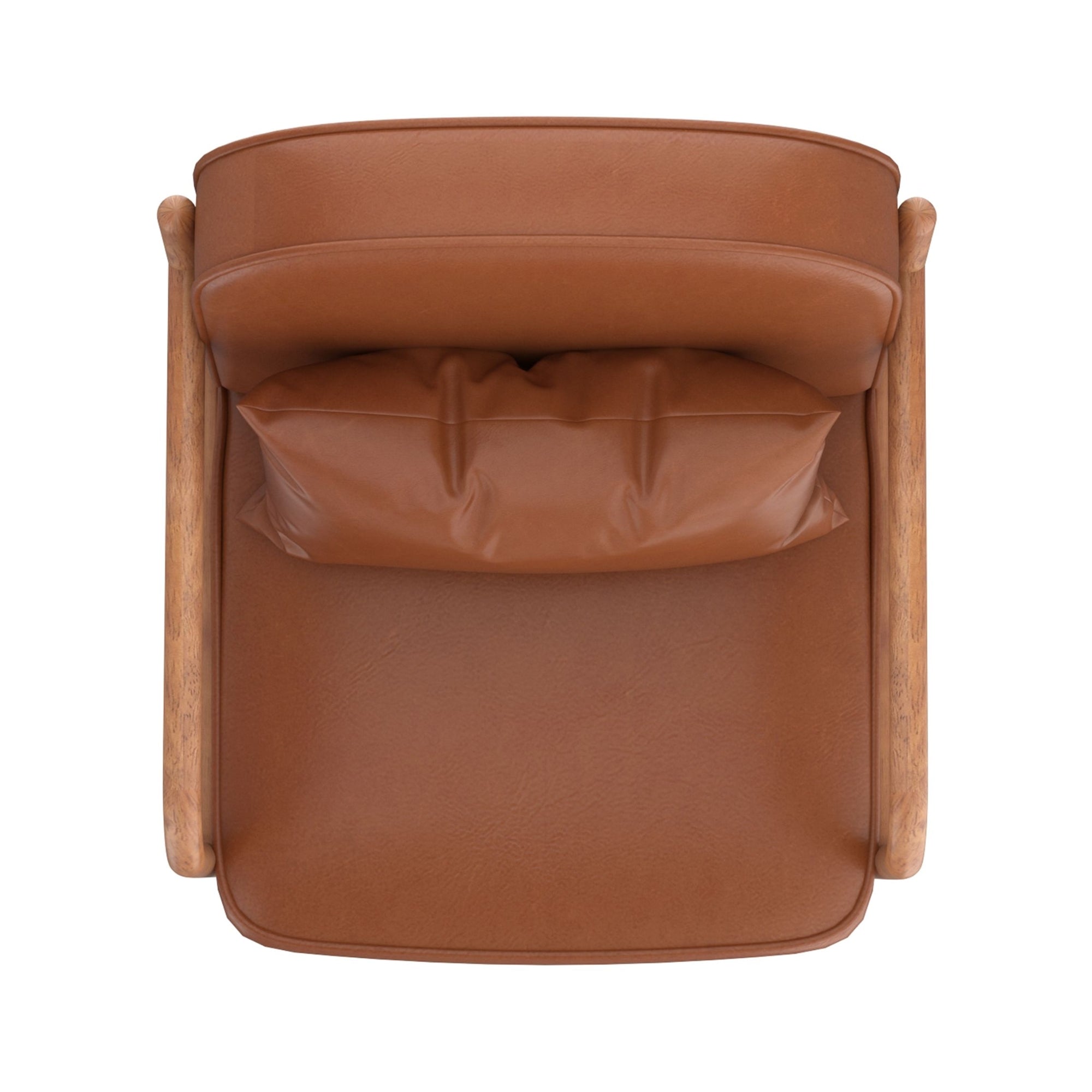 Fani Accent Chair, Faux Leather in Saddle PU and Walnut