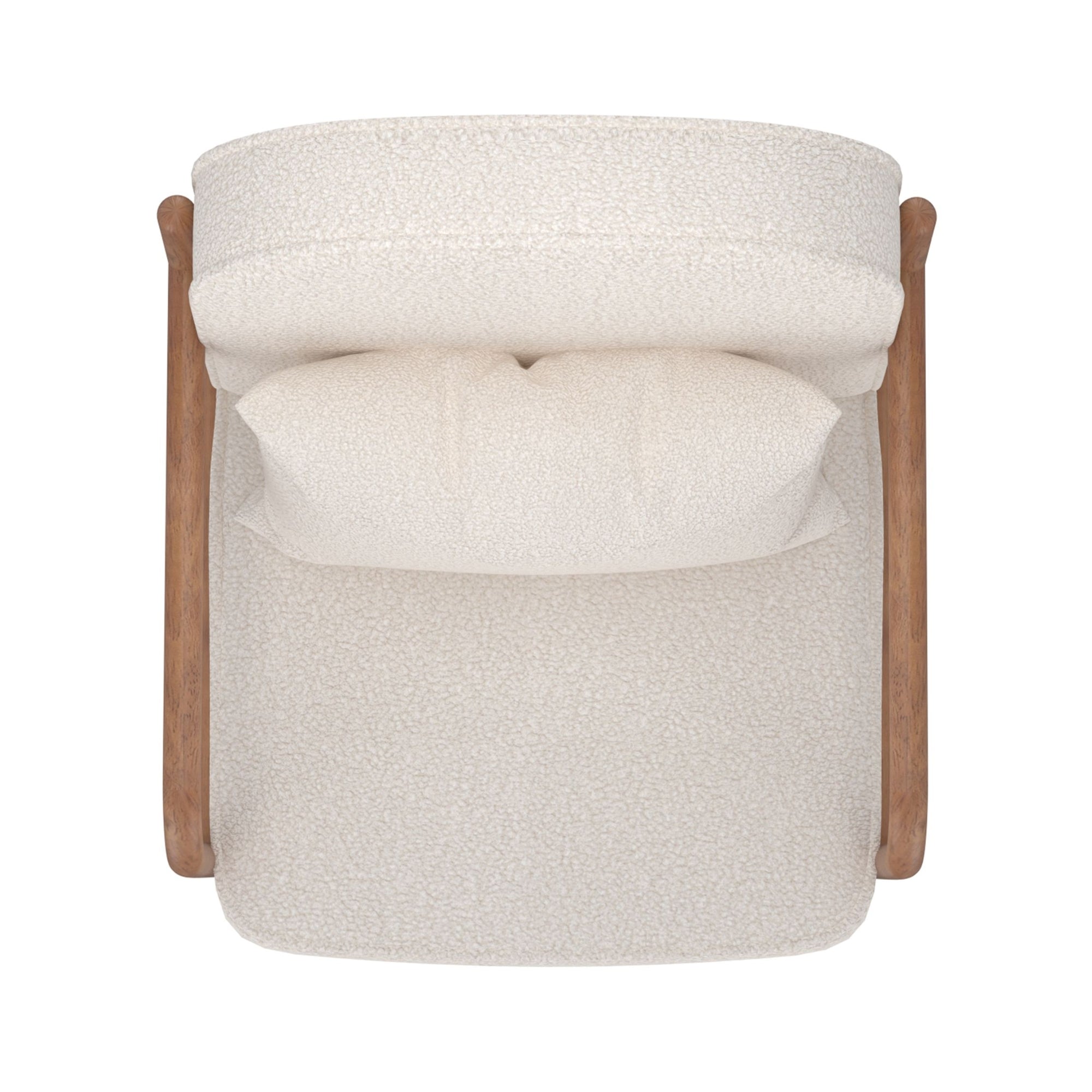 Fani Accent Chair, Fabric in White Boucle and Walnut