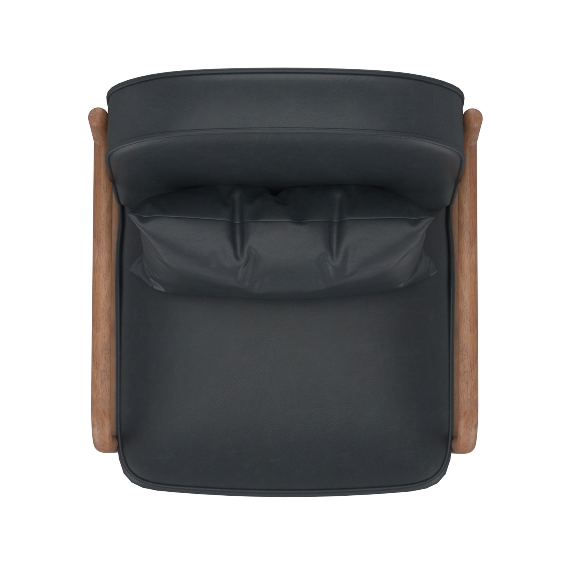 Fani Accent Chair, Faux Leather in Black PU and Walnut
