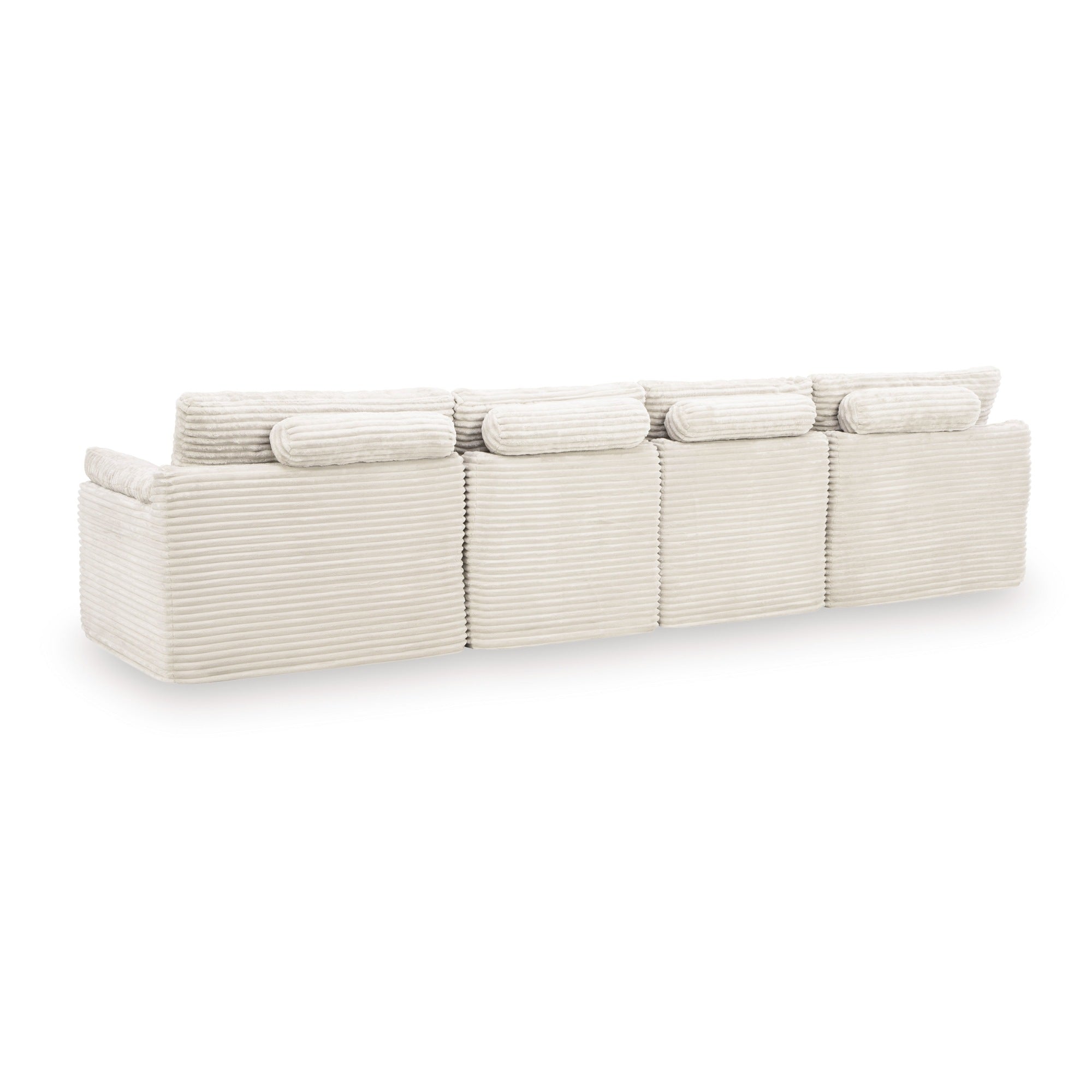 Fannin 4-Piece Boneless Sectional with Ottoman in Ivory