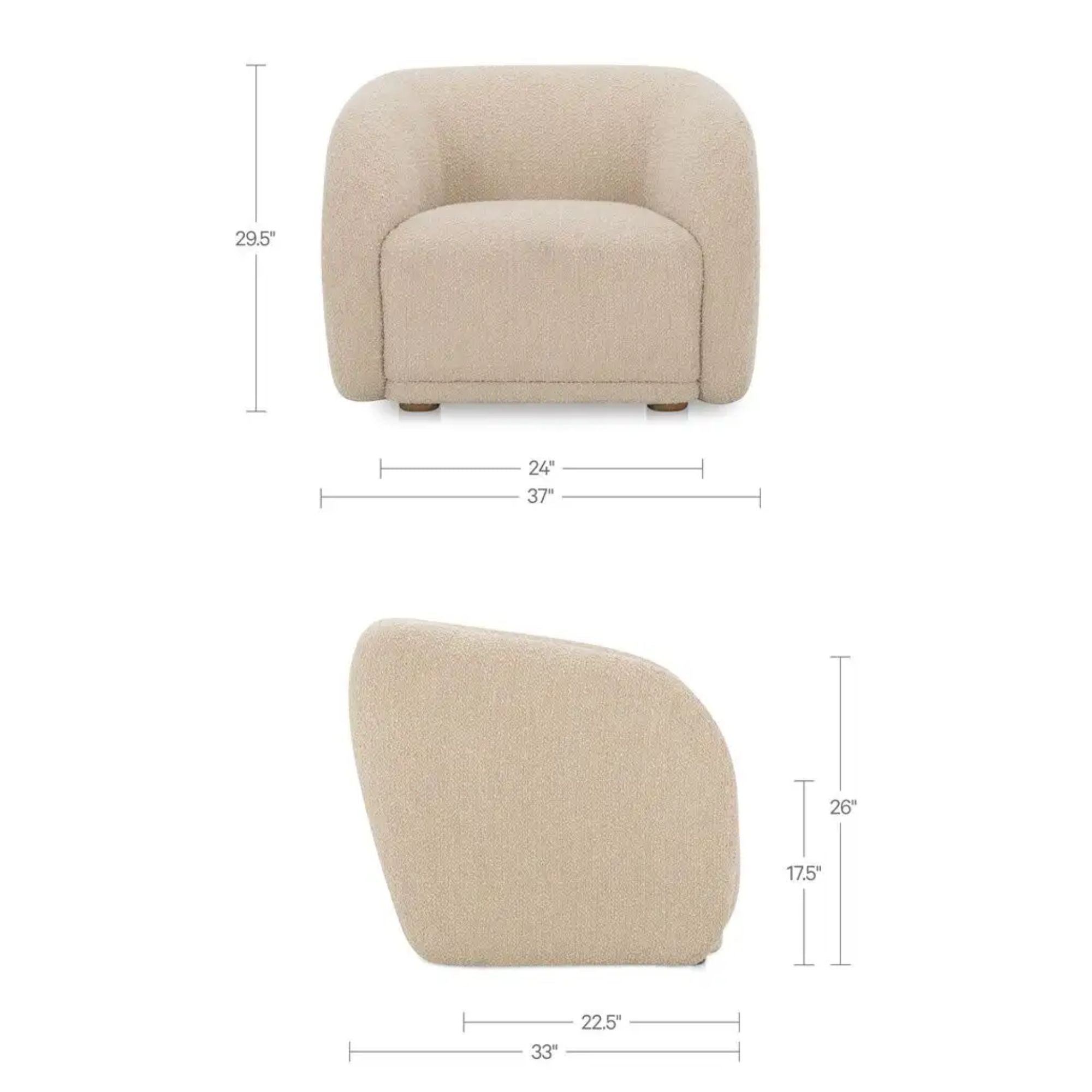 Moe's Home Faye Collection Accent Chair Beige Boucle | CastleUp Experience Centre Online Furniture