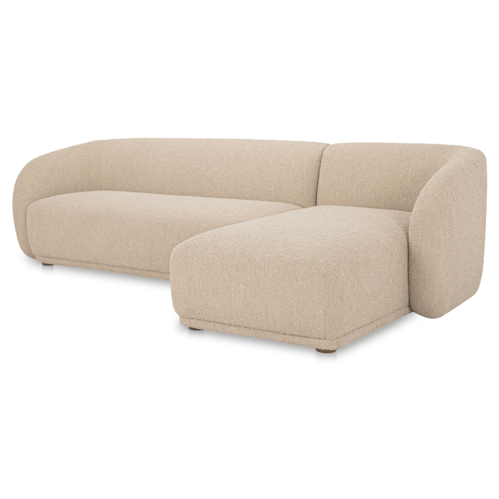 Faye Sectional Beige Bouclé