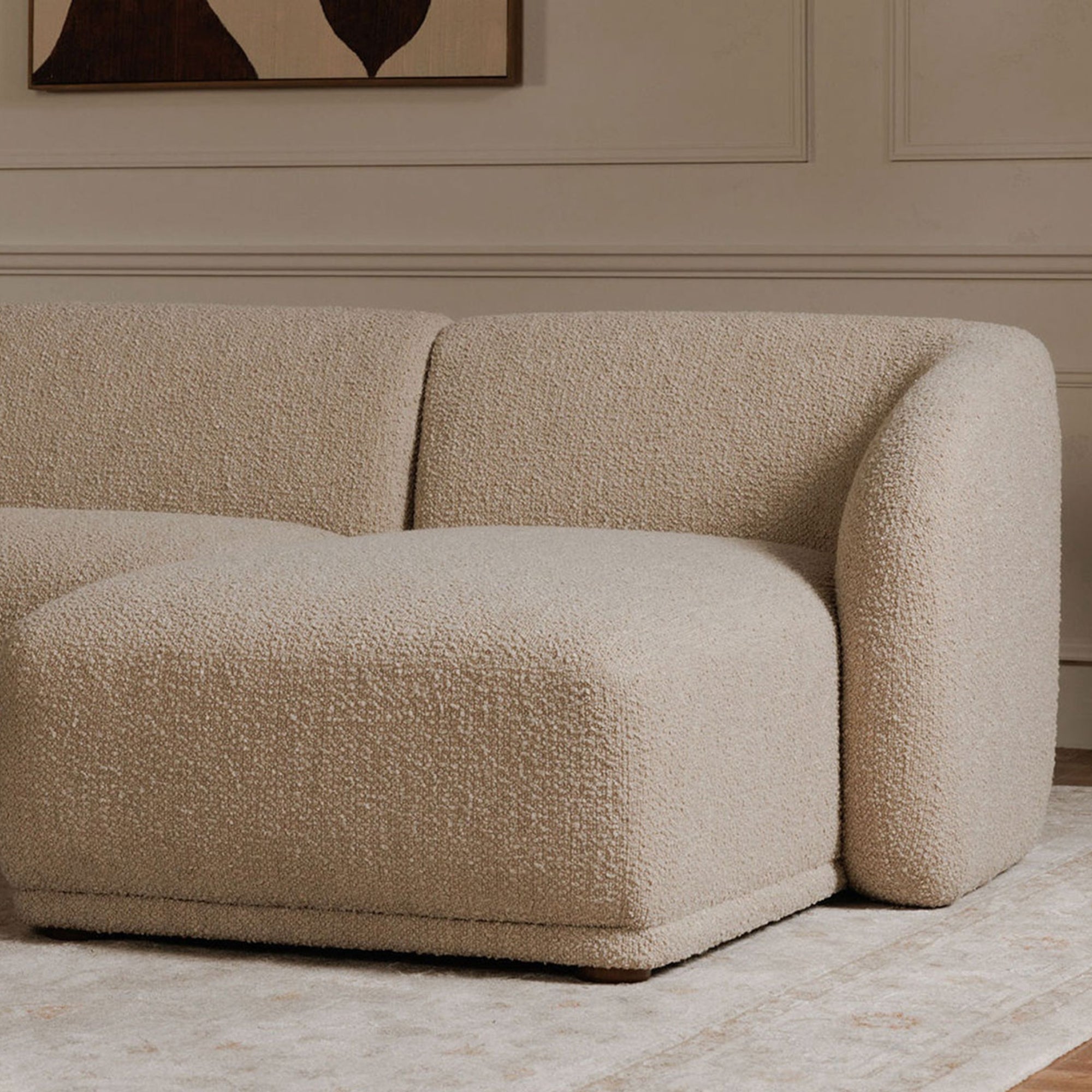 Faye Sectional Beige Bouclé