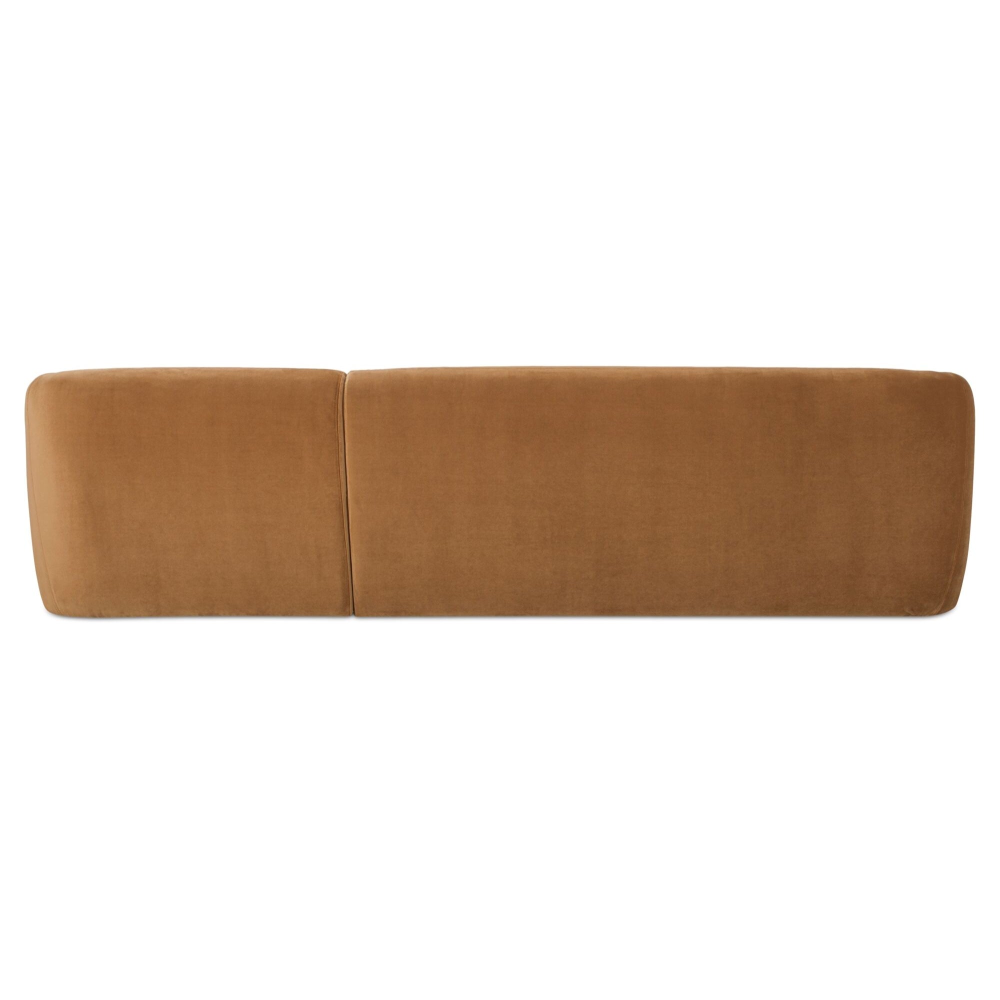 Faye Sectional Tan Faux Mohair