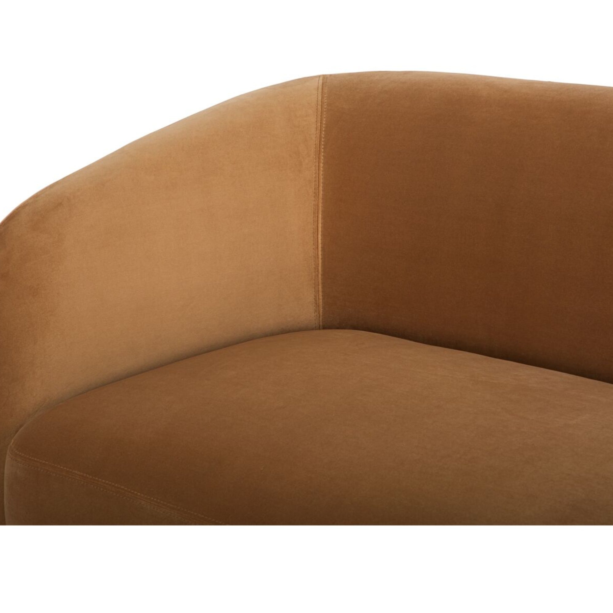 Faye Sectional Tan Faux Mohair
