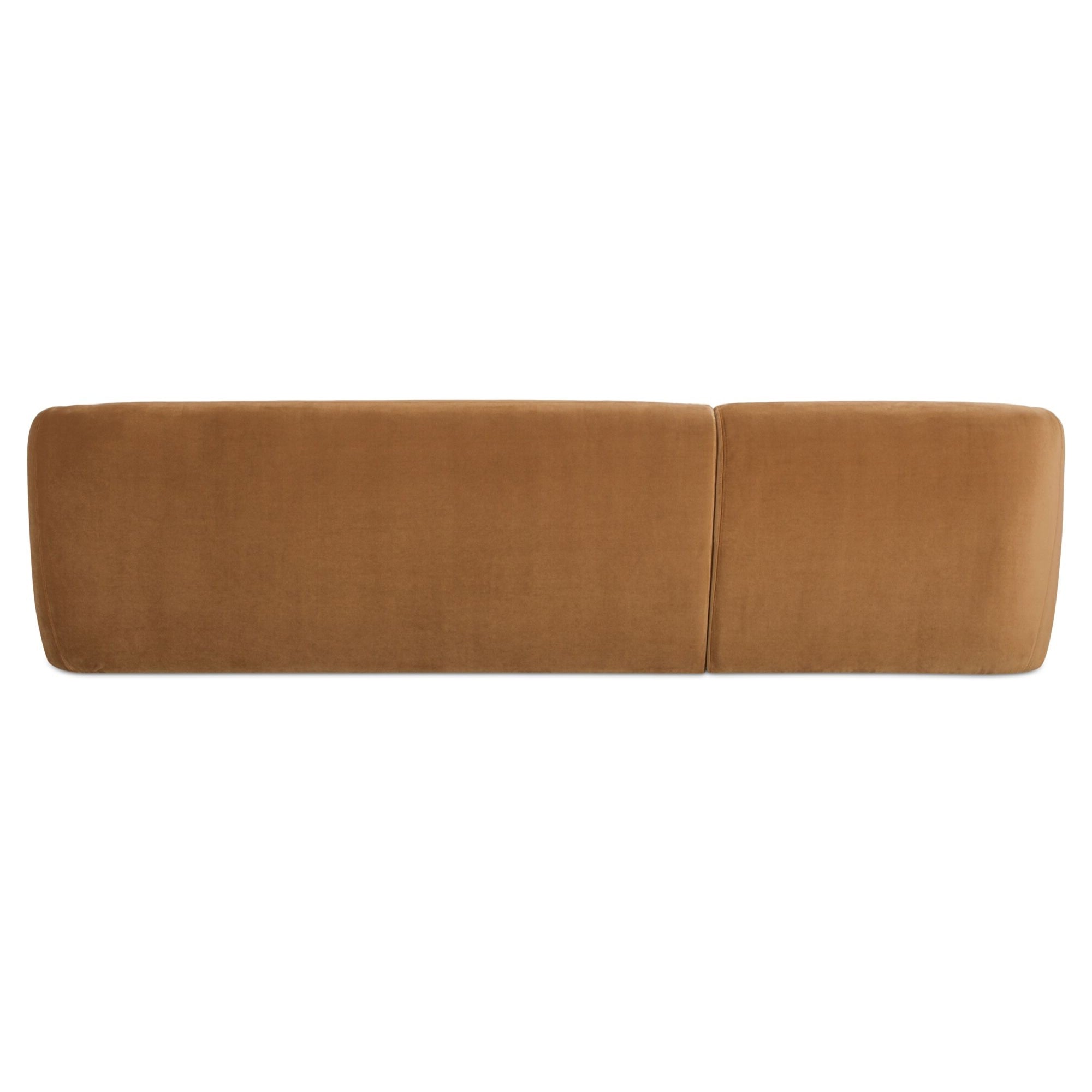 Faye Sectional Tan Faux Mohair