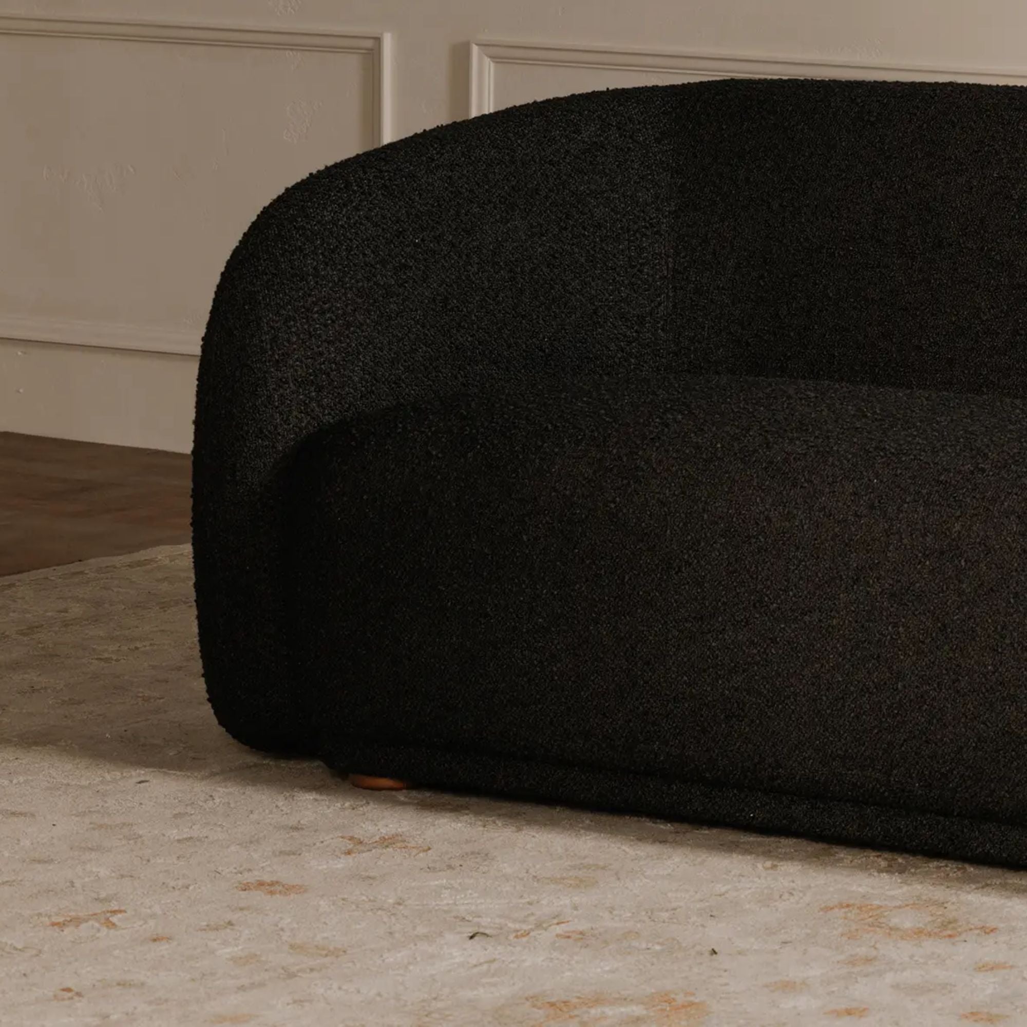Moe's Home Faye Collection Sofa Black Boucle | CastleUp Experience Centre Online Furniture