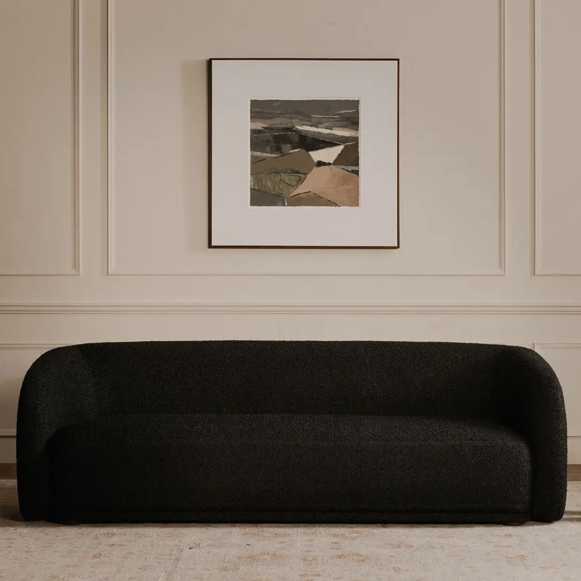 Moe's Home Faye Collection Sofa Black Boucle | CastleUp Experience Centre Online Furniture