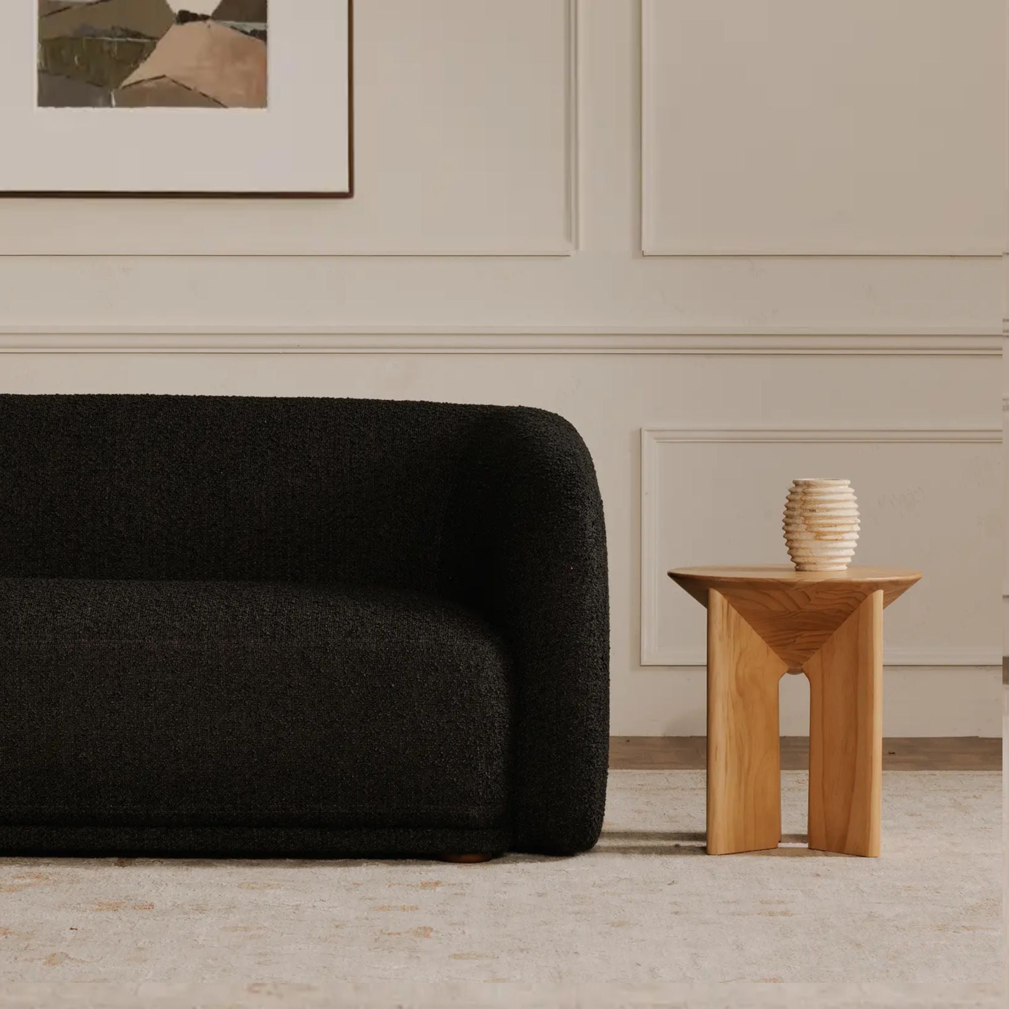 Moe's Home Faye Collection Sofa Black Boucle | CastleUp Experience Centre Online Furniture