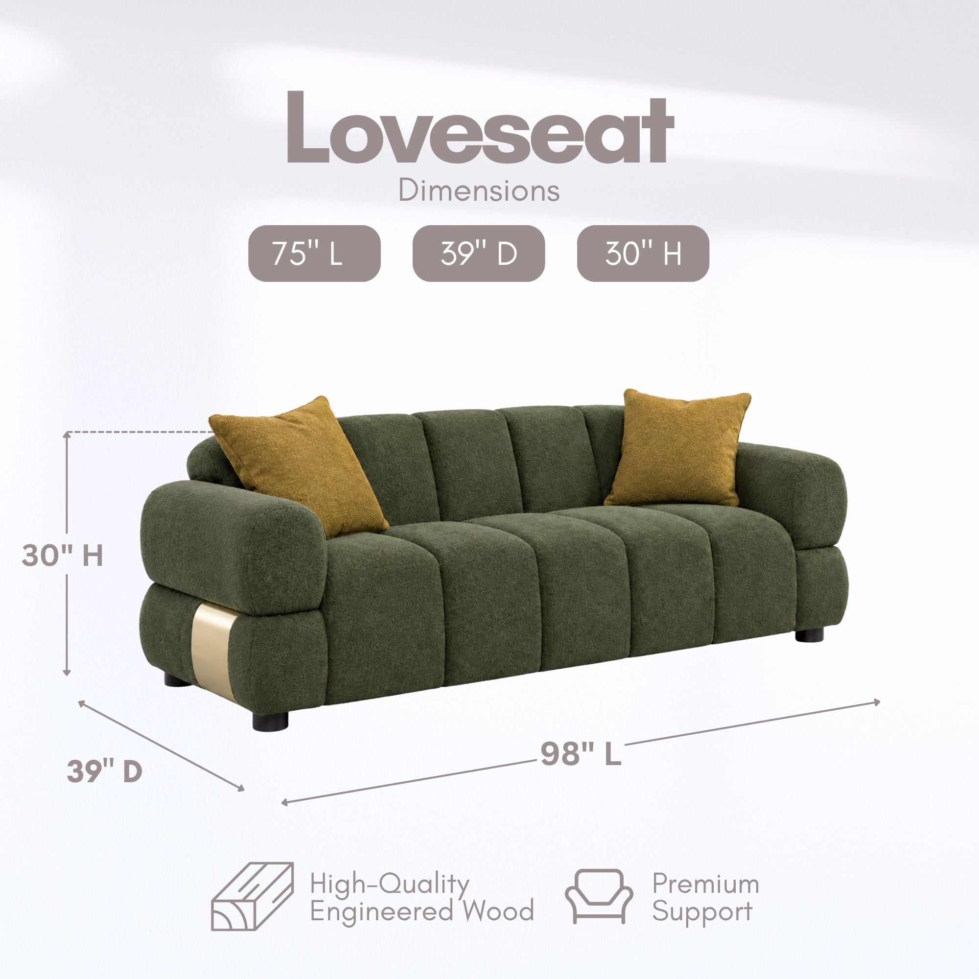 Canadian-made Phoenix Modern Loveseat