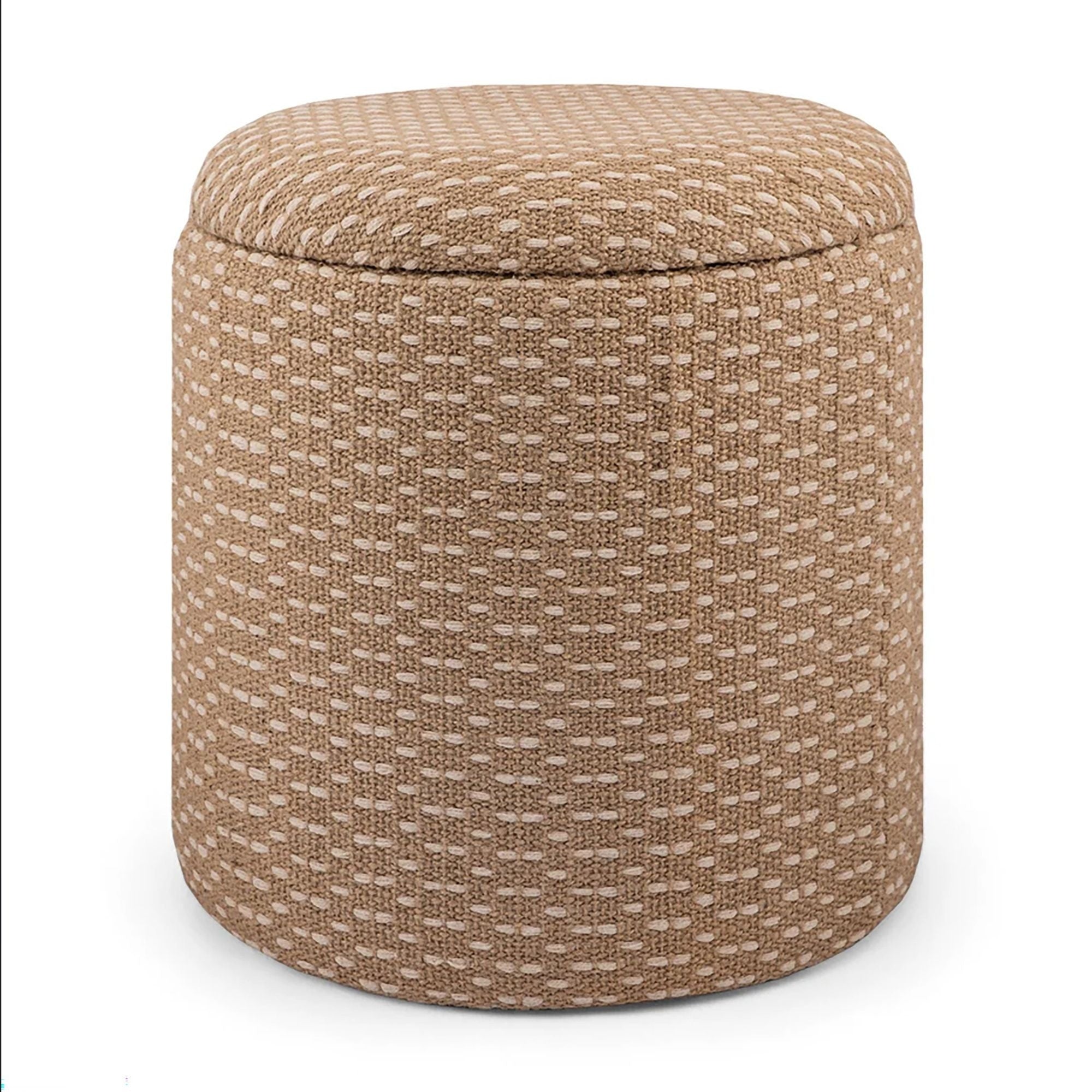 Fenna Round Storage Ottoman – Camel