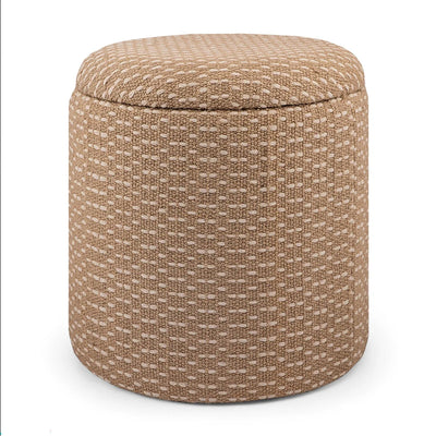 Fenna Round Storage Ottoman – Camel