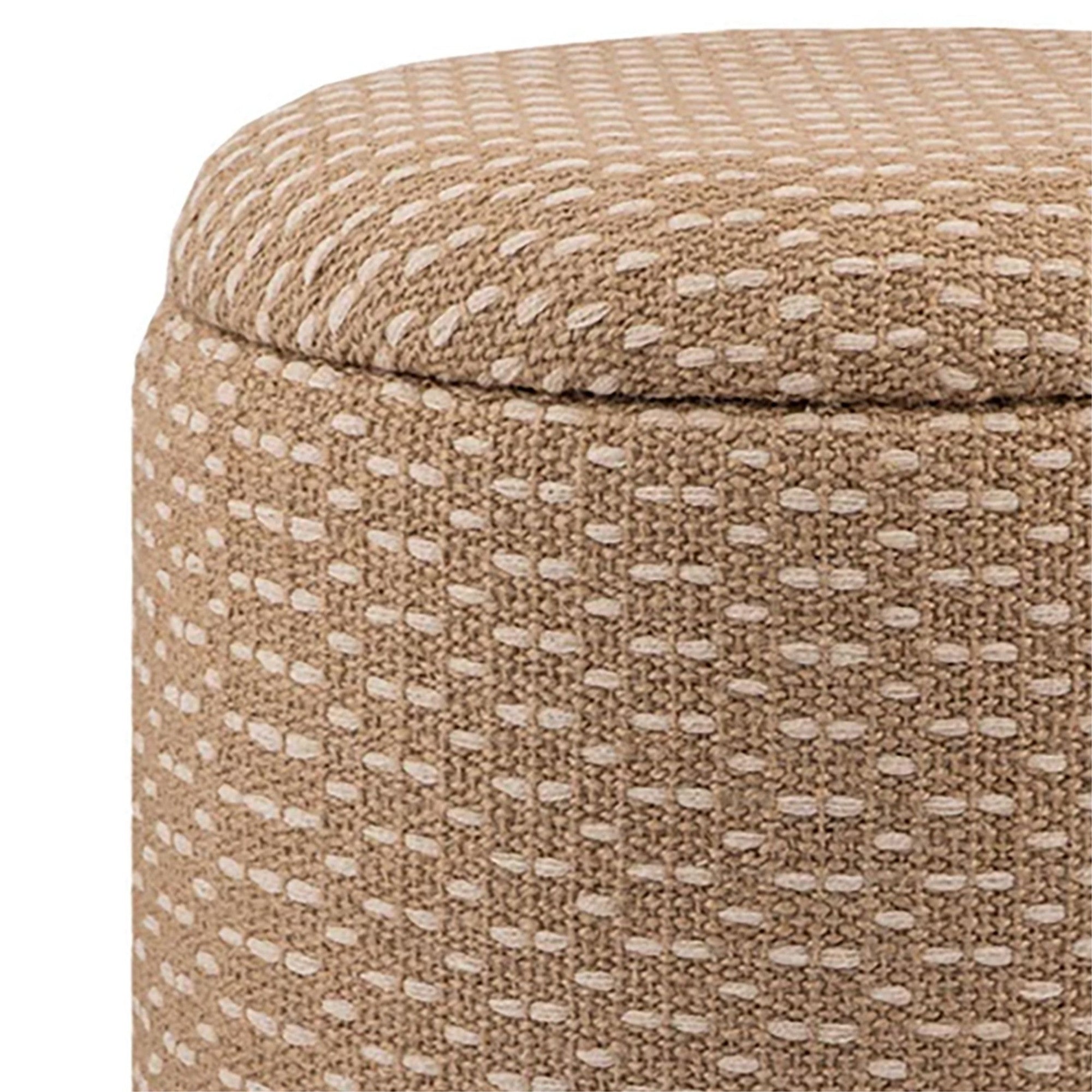 Fenna Round Storage Ottoman – Camel