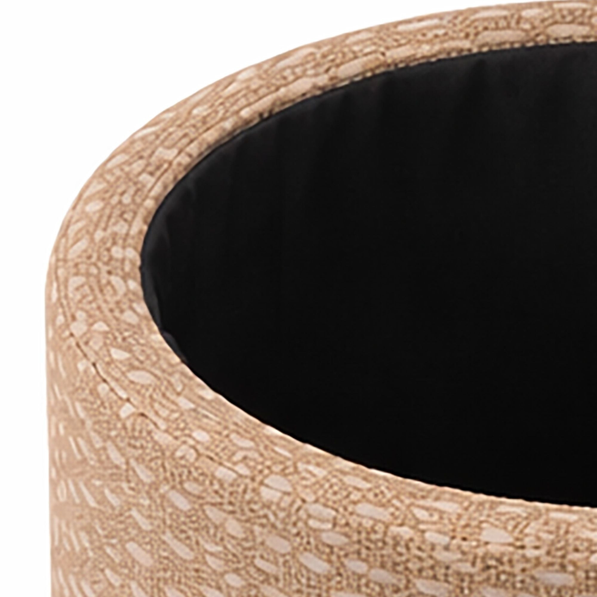 Fenna Round Storage Ottoman – Camel