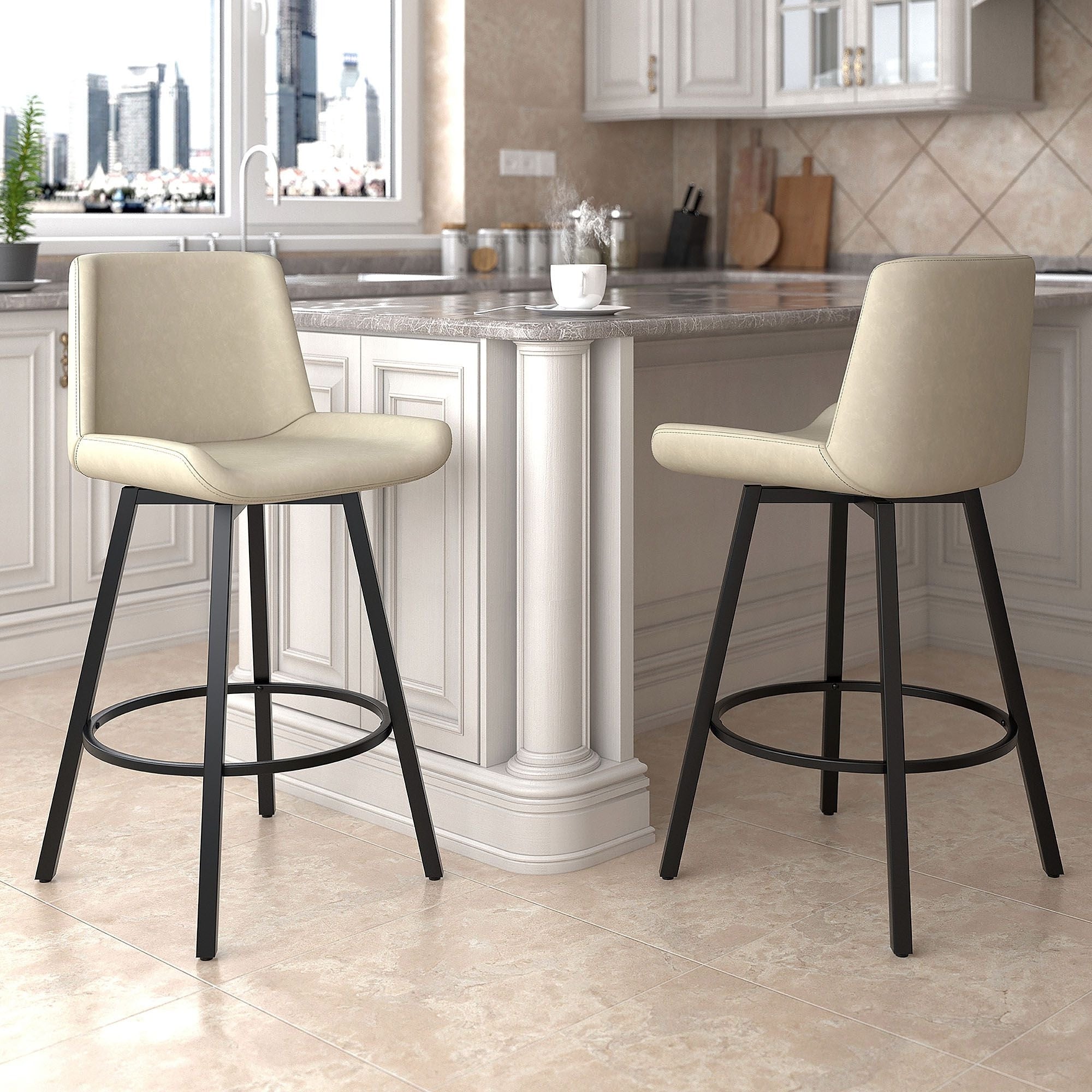 Tabouret de bar réglable Mabel – Vert (Lot de 2)