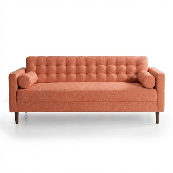 FLORA 3-Seater Sofa in Salmon Red | CastleUp Experience Centre Online Furniture