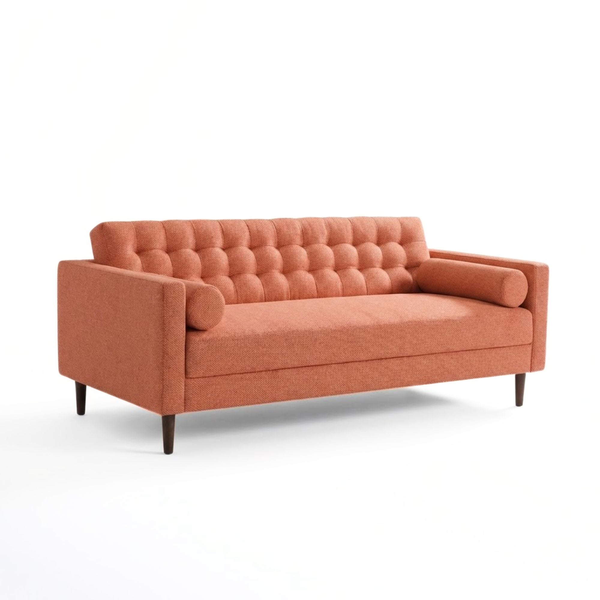 FLORA 3-Seater Sofa in Salmon Red | CastleUp Experience Centre Online Furniture