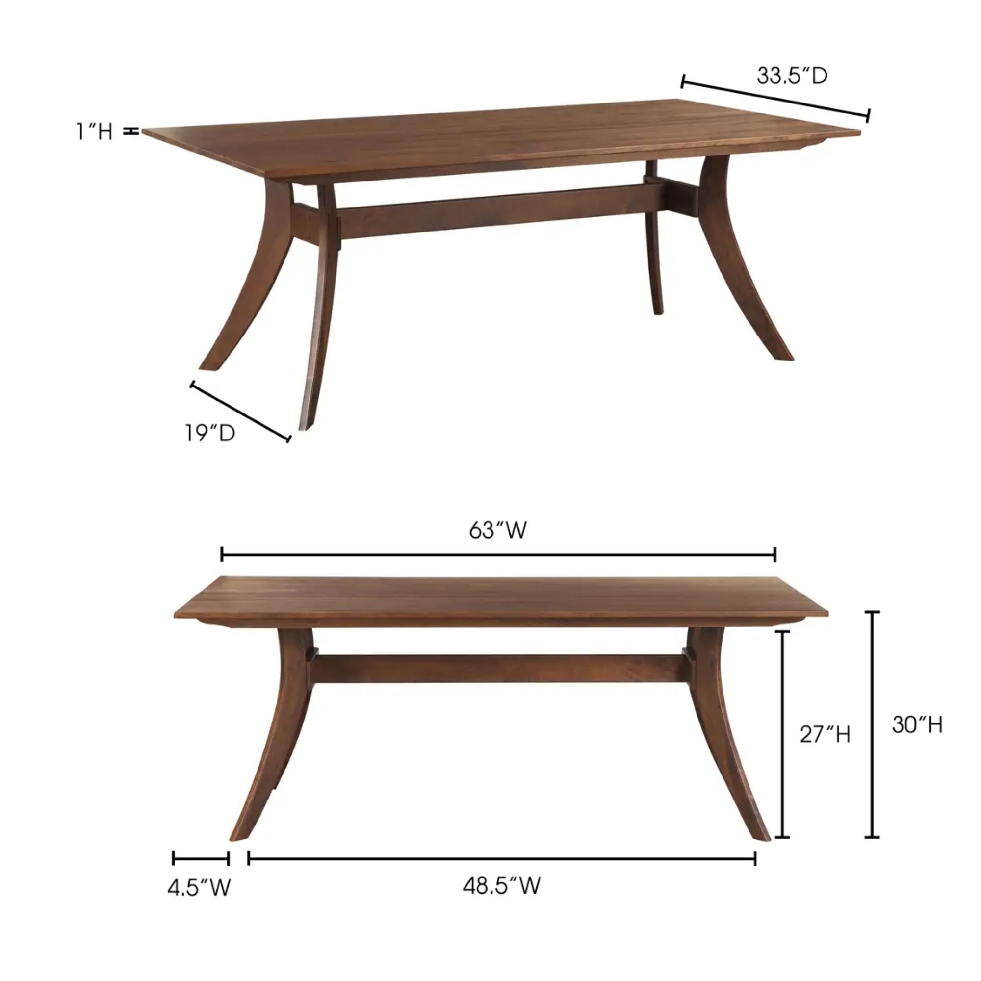 Moe's Home Florence Collection Dining Table Brown | CastleUp Experience Centre Online Furniture