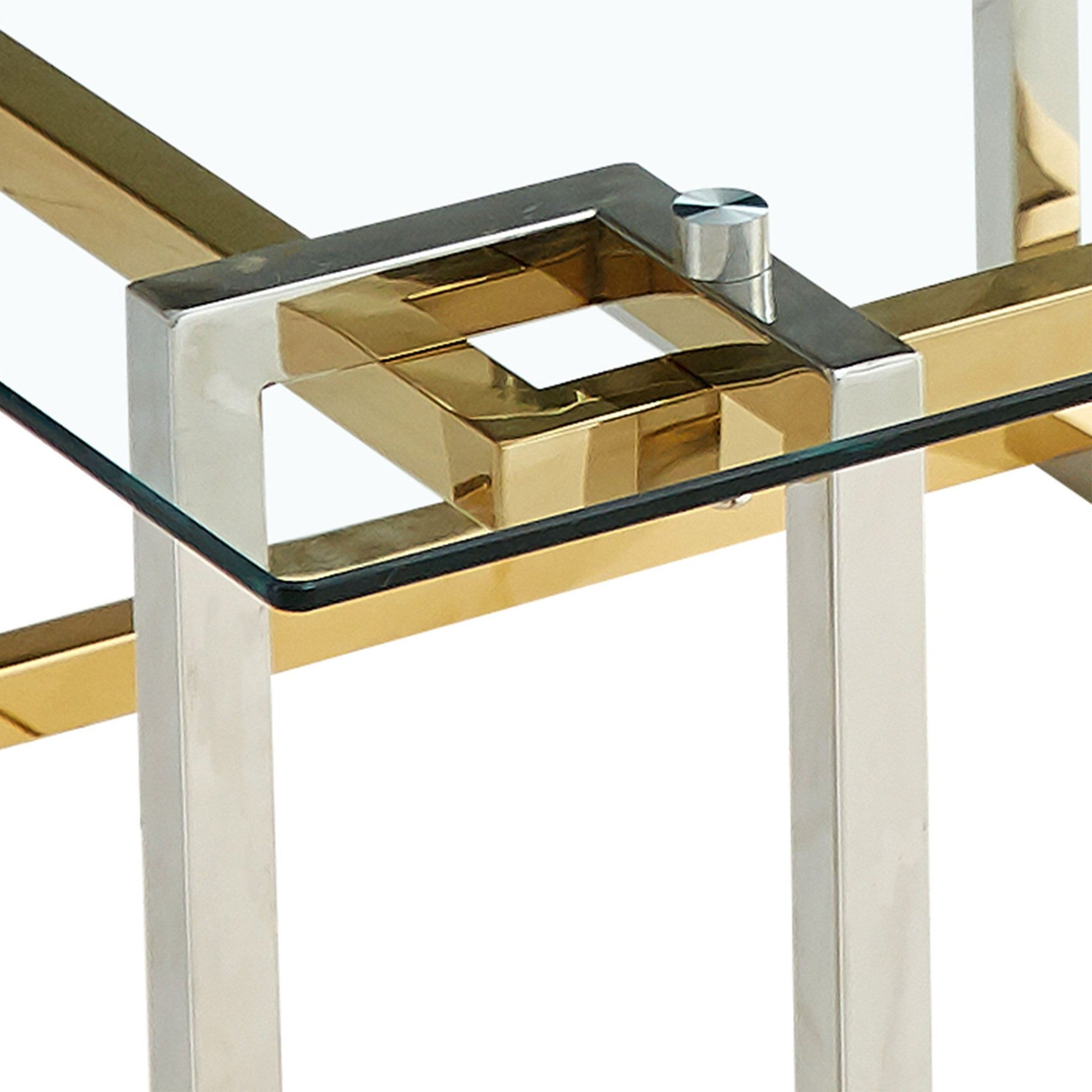 Florina Console Table, 47.25" – Silver & Gold