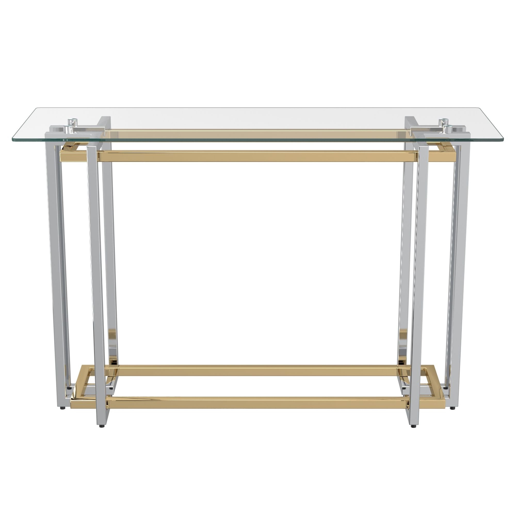 Florina Console Table, 47.25" – Silver & Gold