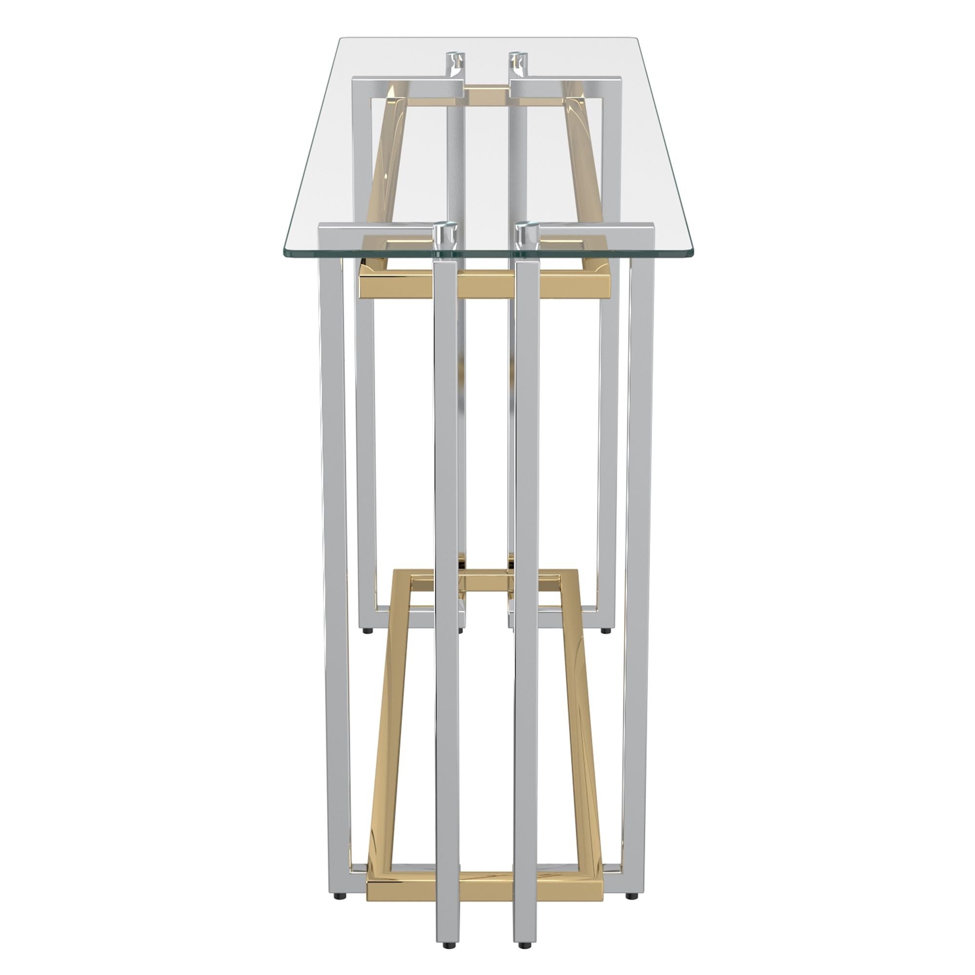 Florina Console Table, 47.25" – Silver & Gold
