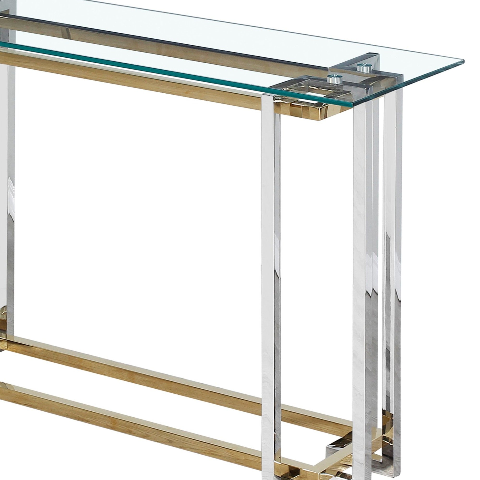 Florina Console Table, 47.25" – Silver & Gold