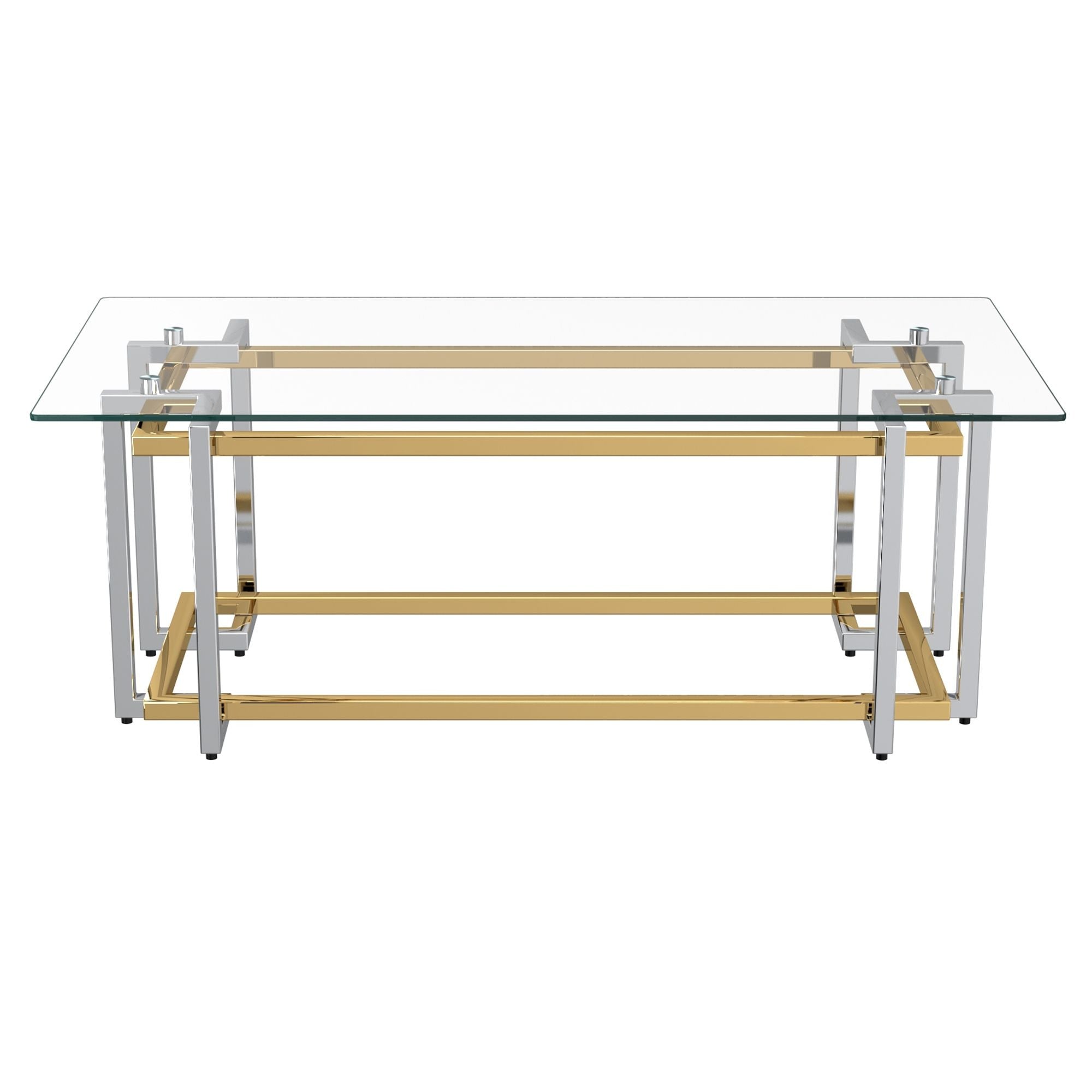 Florina Rectangular Coffee Table in Silver and Gold
