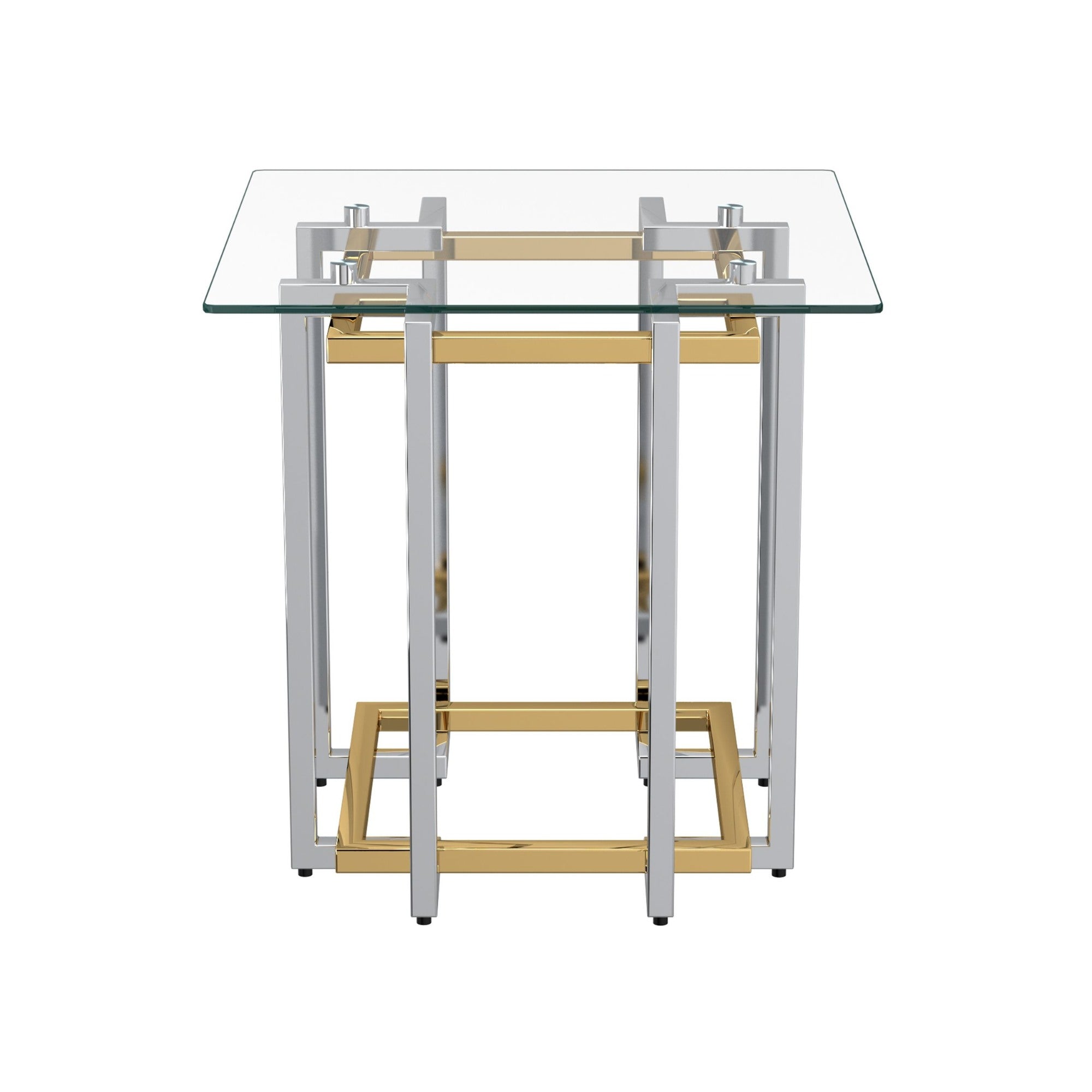 Florina Rectangular Coffee Table in Silver and Gold