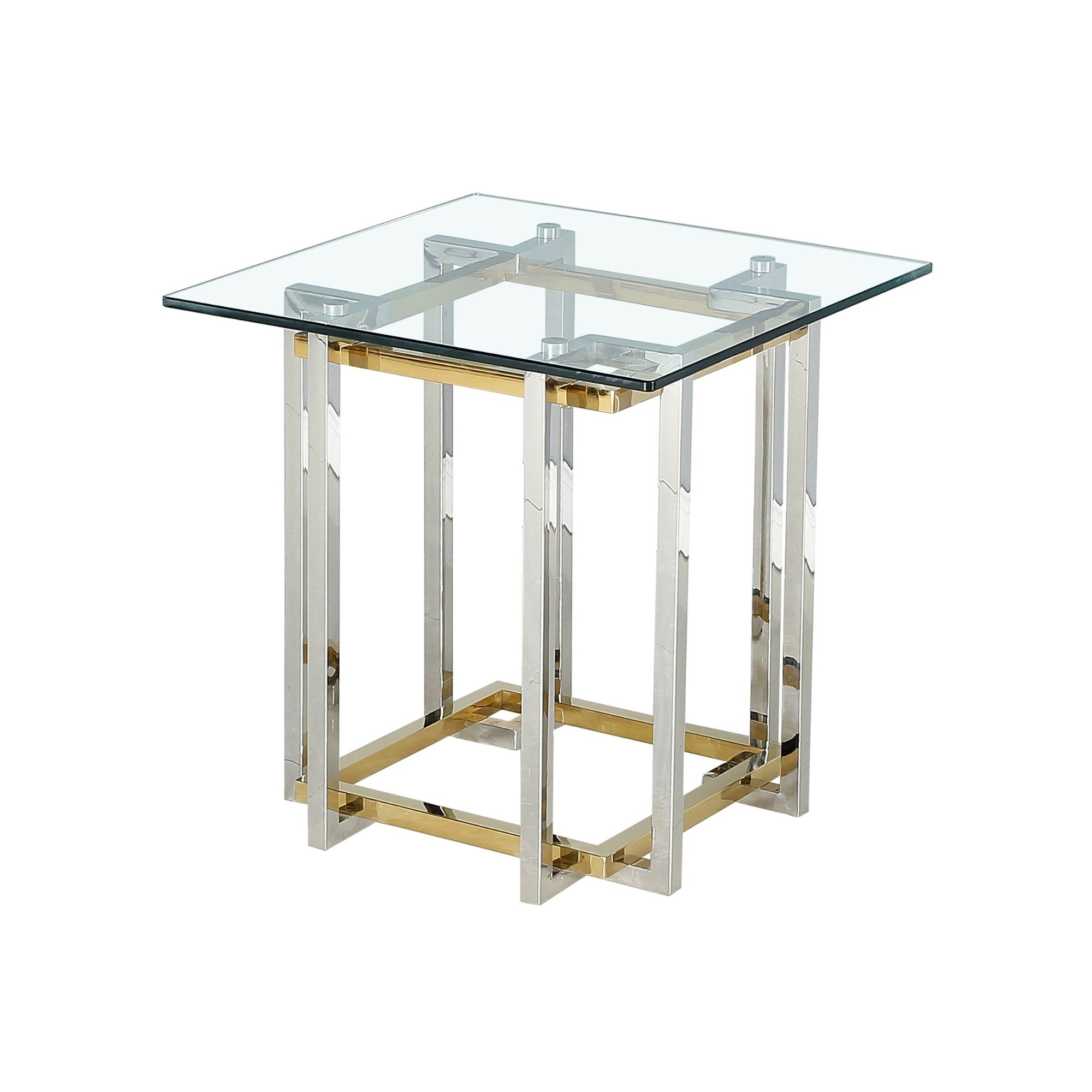 Florina Accent Table in Silver and Gold