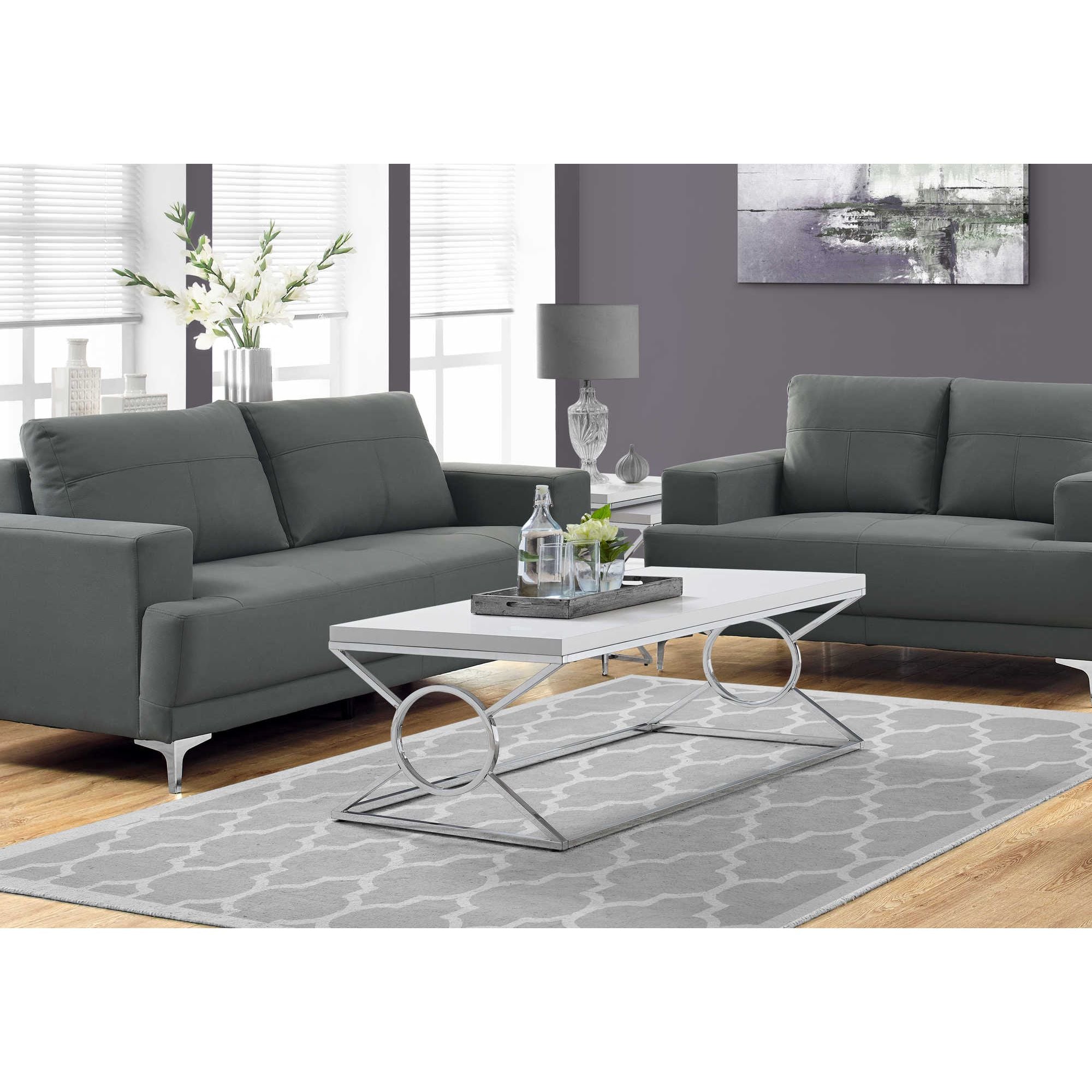 Modern Flux coffee table by Monarch Specialties with a sleek design and wooden finish, perfect for contemporary living rooms.