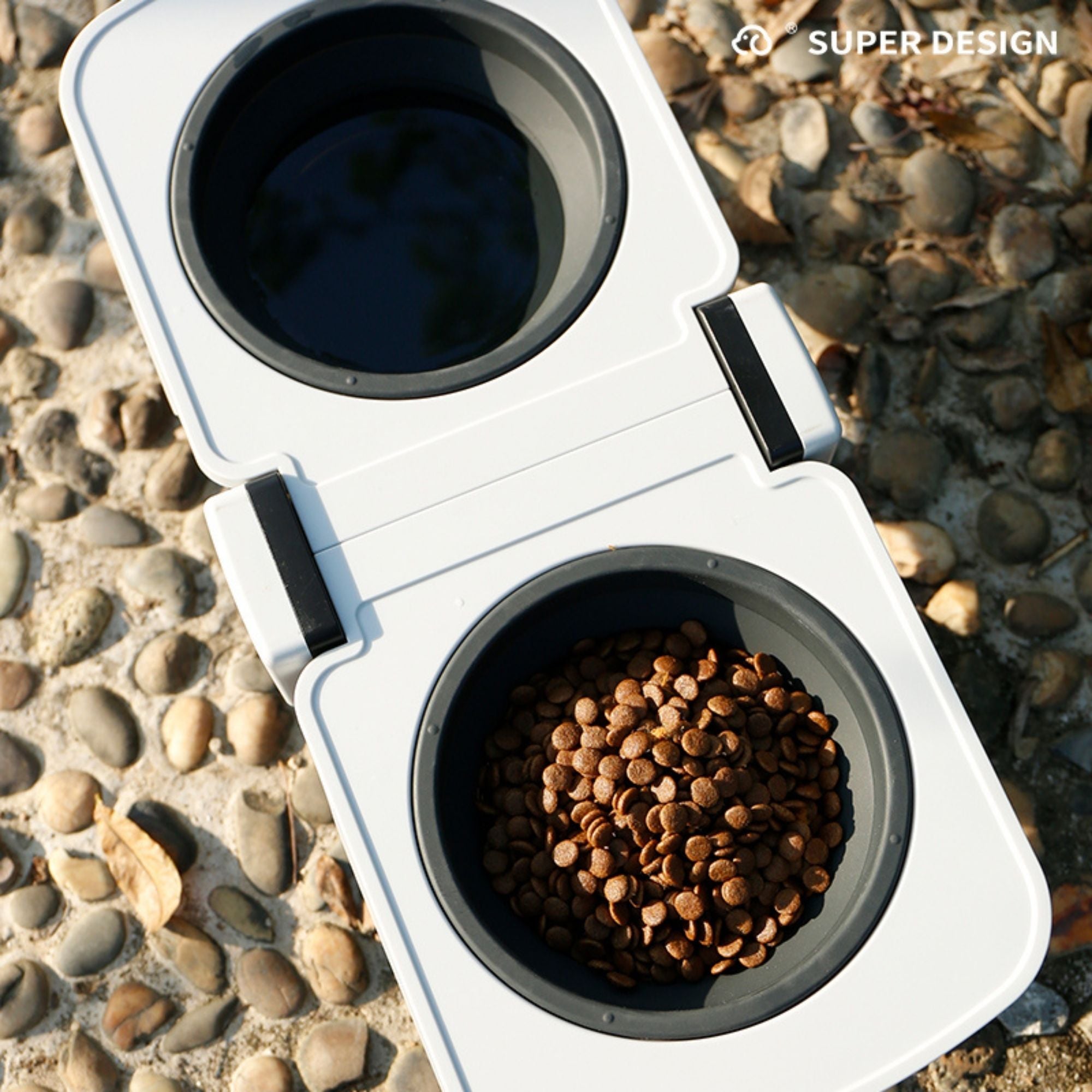 Superdesign Portable Elevated Double Dog Bowl Stand