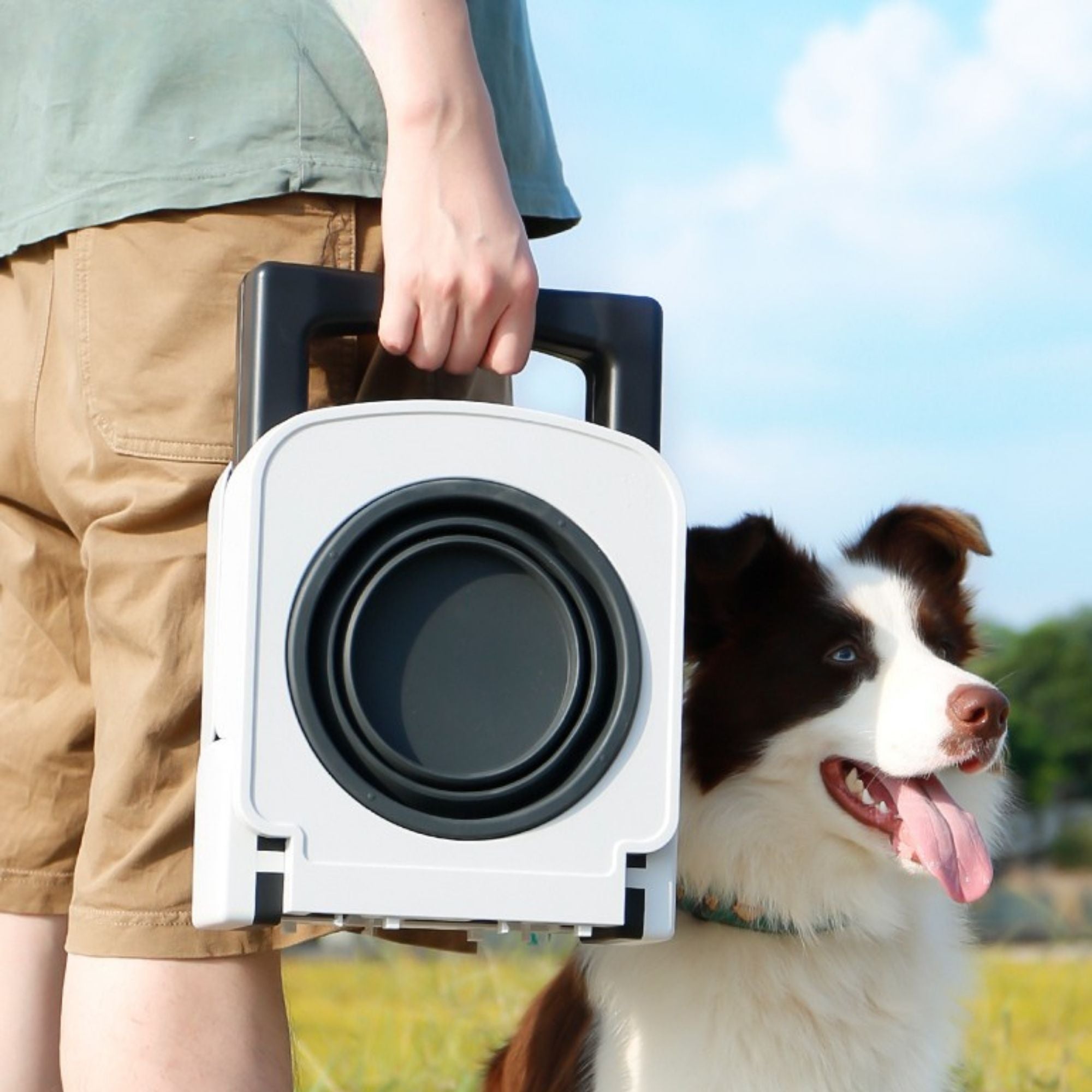 Superdesign Portable Elevated Double Dog Bowl Stand
