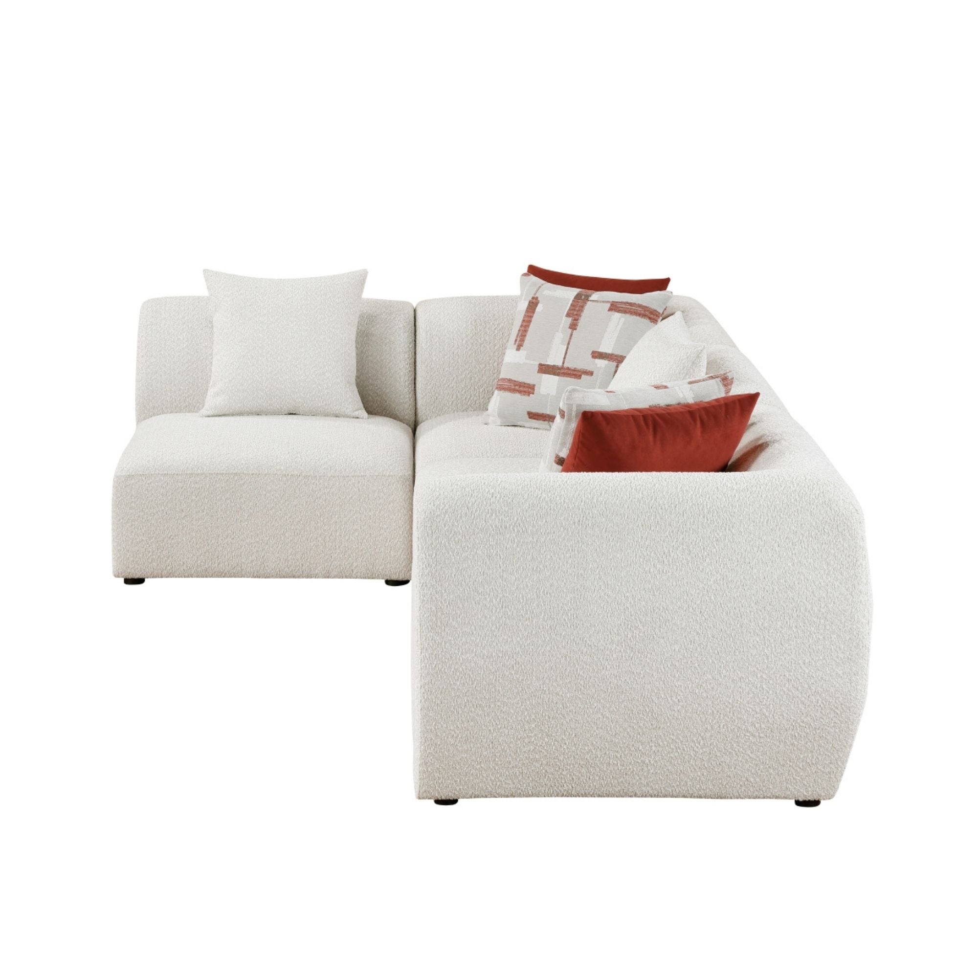 MAZ Franz 4-piece modular sectional sofa set with plush cushions and modern design, arranged in a spacious living room setting.