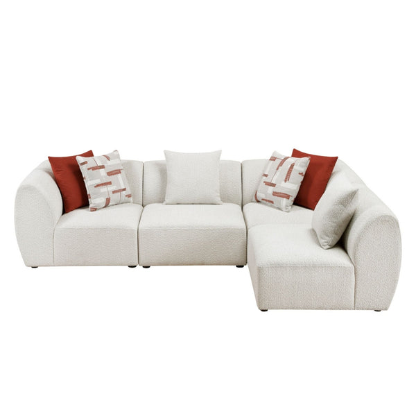 MAZ Franz 4-piece modular sectional sofa set with plush cushions and modern design, perfect for contemporary living rooms.