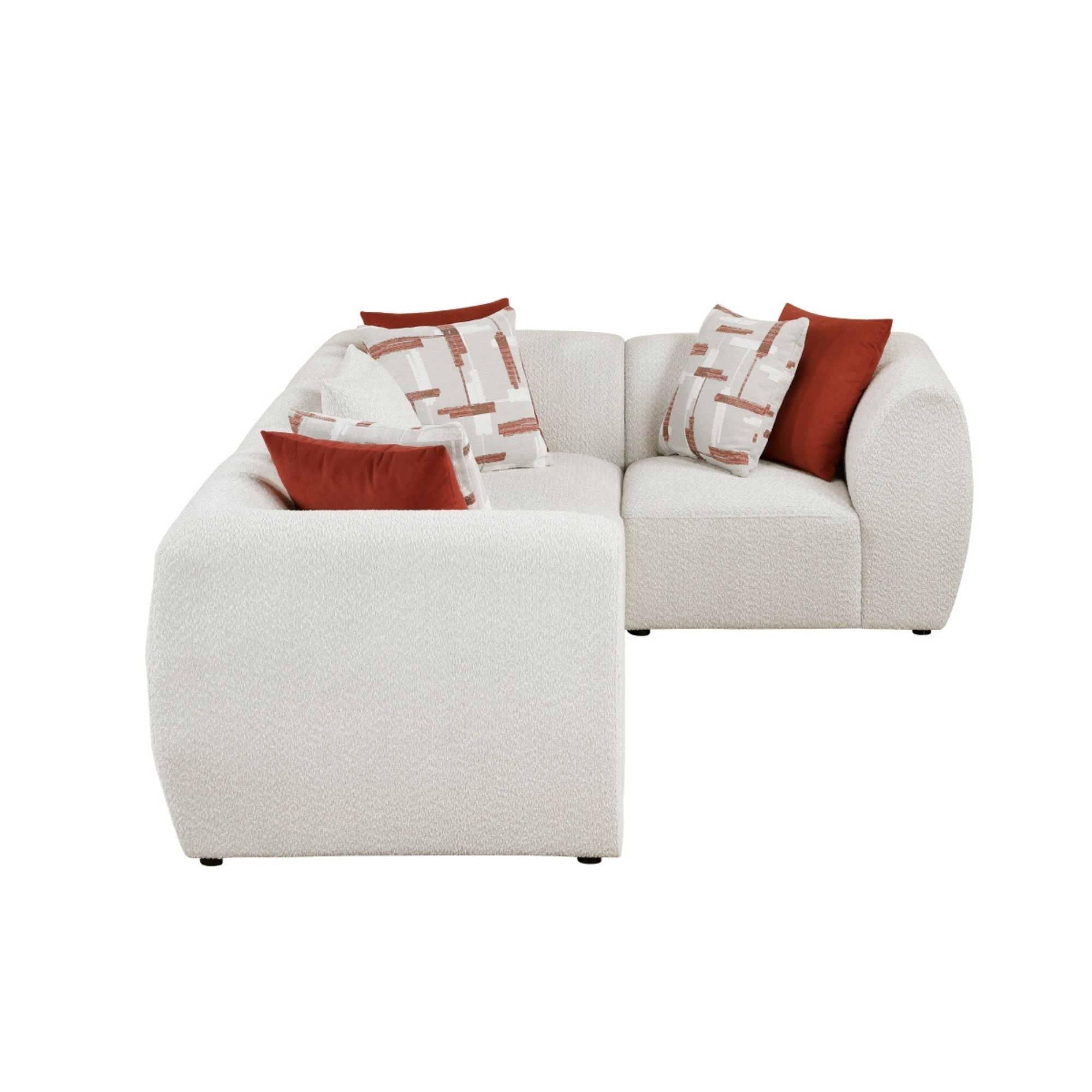 MAZ Designer Collection Franz 4-piece modular sectional sofa showing plush cushions and contemporary design for versatile living room decor.