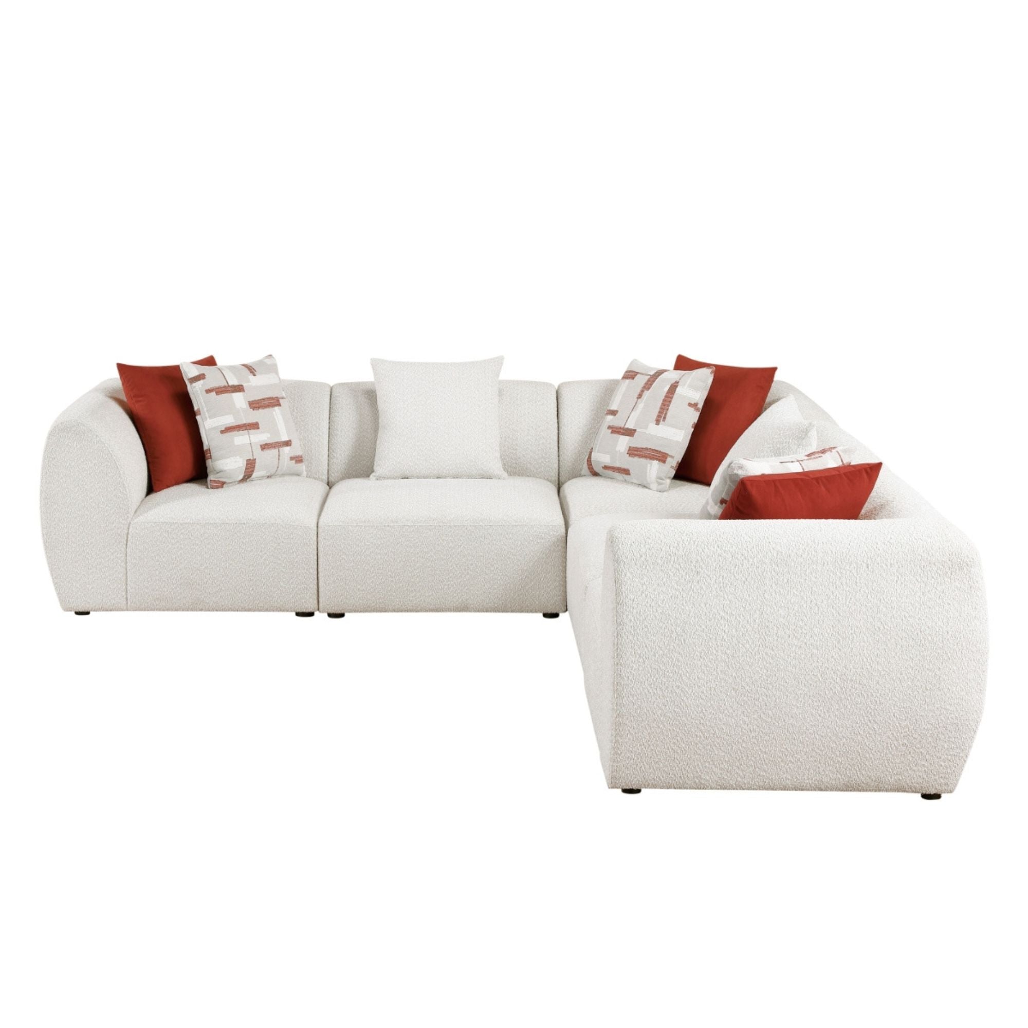 Maz Franz 5-piece modular sectional sofa with plush cushions and sleek design, perfect for modern living rooms.