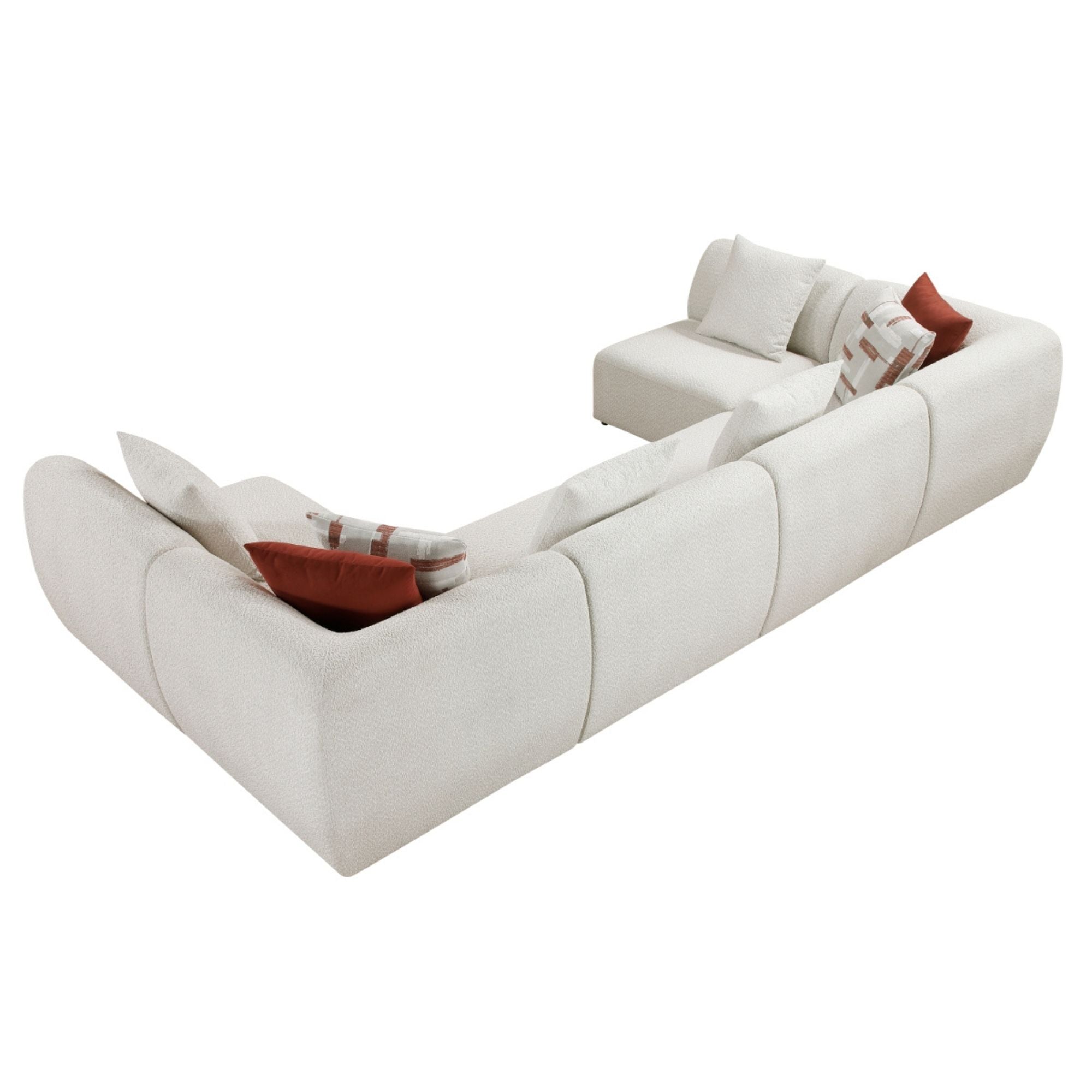 Franz 6-piece modular sectional sofa by MAZ with plush cushions and modern design, arranged in a spacious living room setting.