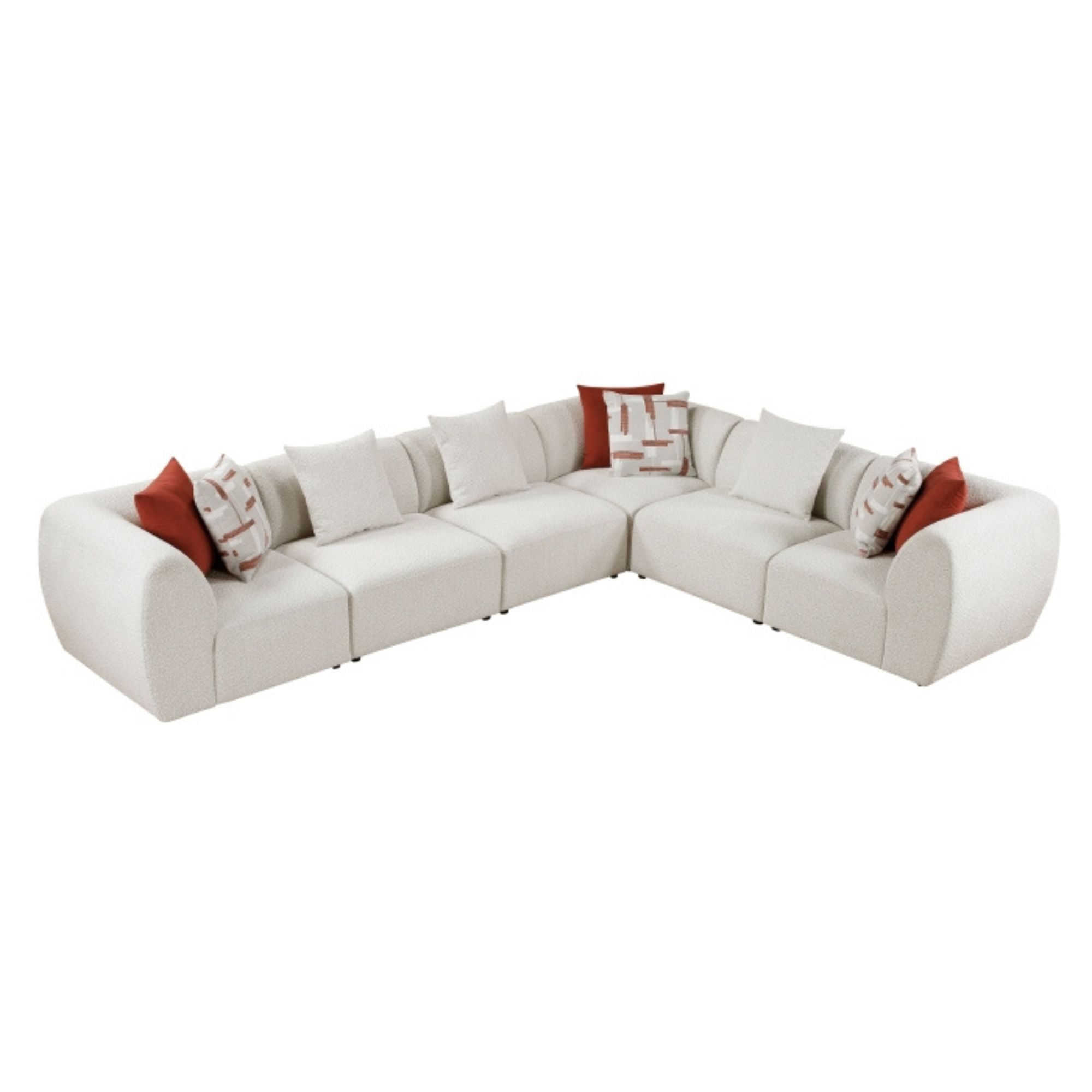 MAZ Franz 7-piece L-shaped sectional sofa with plush cushions and modern design, perfect for spacious living rooms.