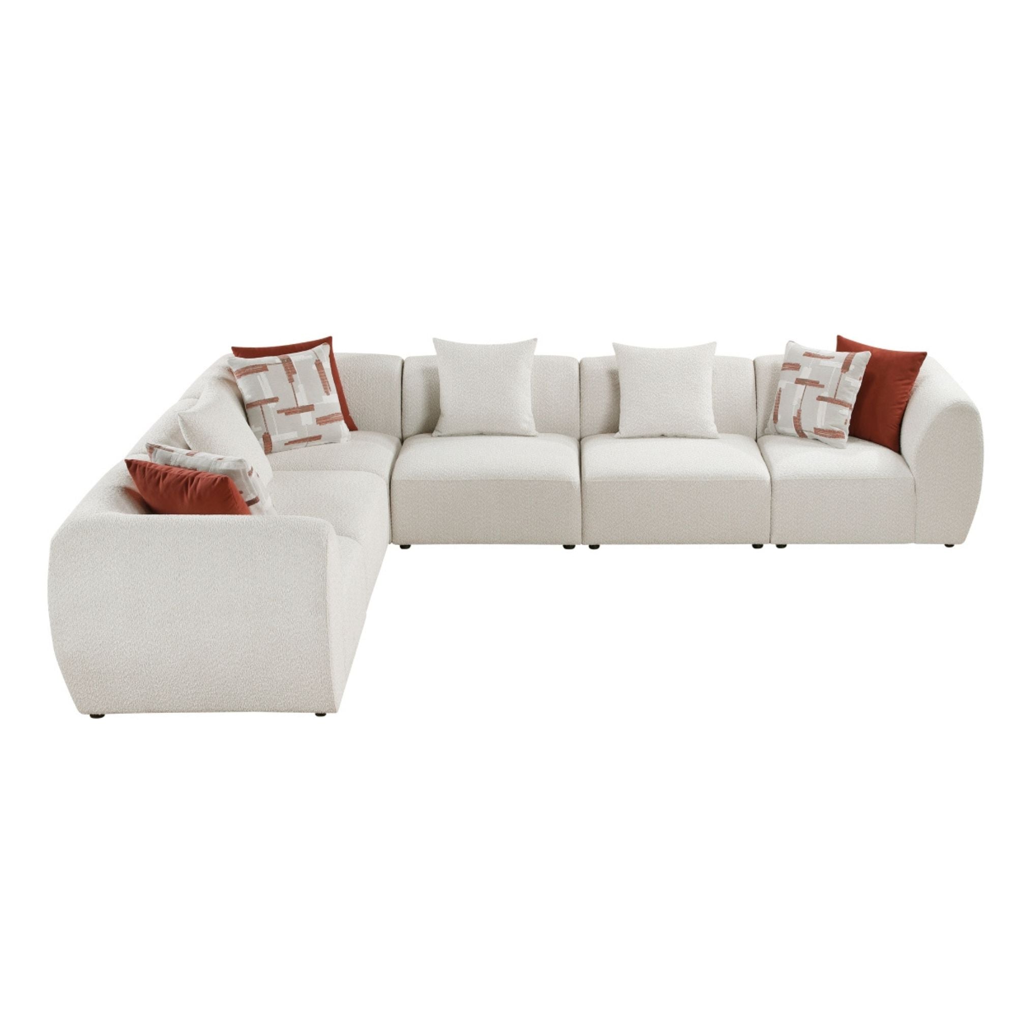 MAZ Franz 7-piece L-shaped sectional sofa with plush cushions and modern design, perfect for living room comfort and style.