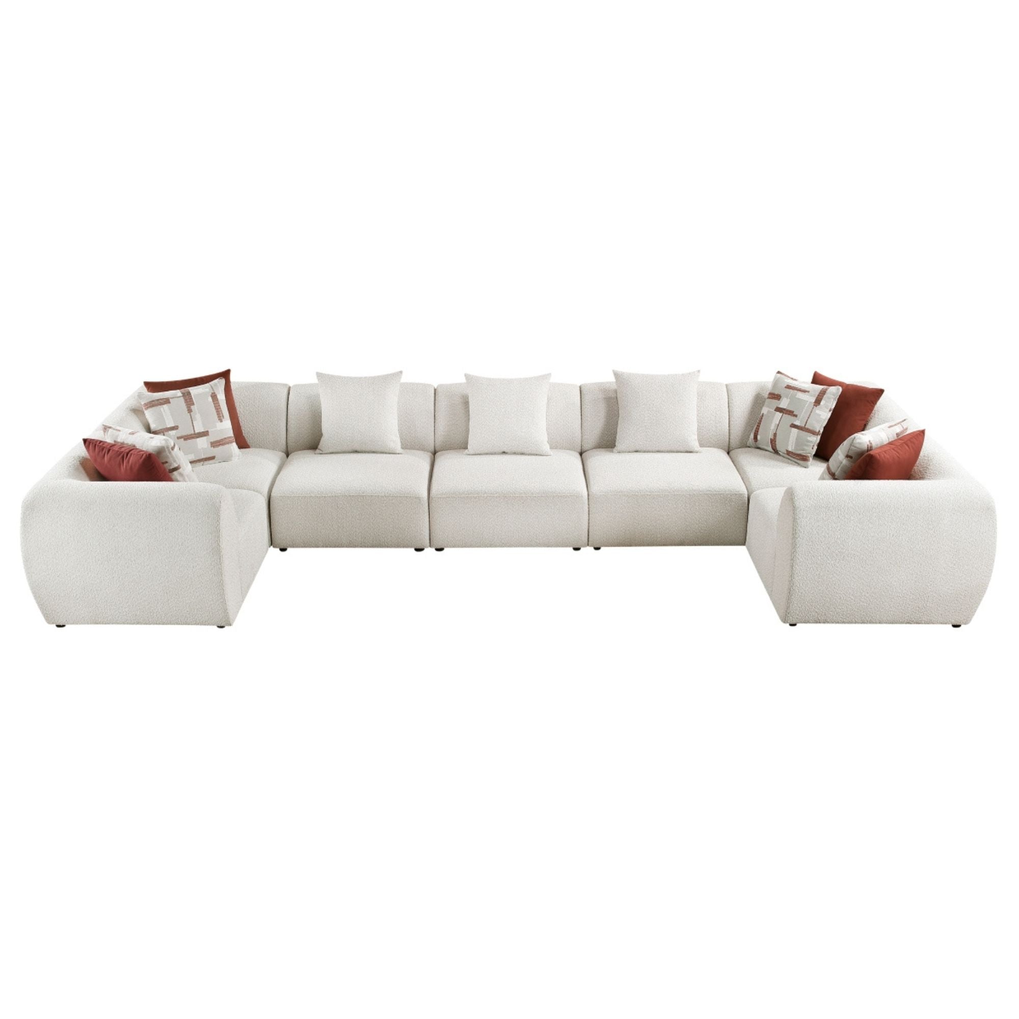 MAZ Franz 7-piece U-shaped sectional sofa with plush cushions and modern design, perfect for spacious living rooms.
