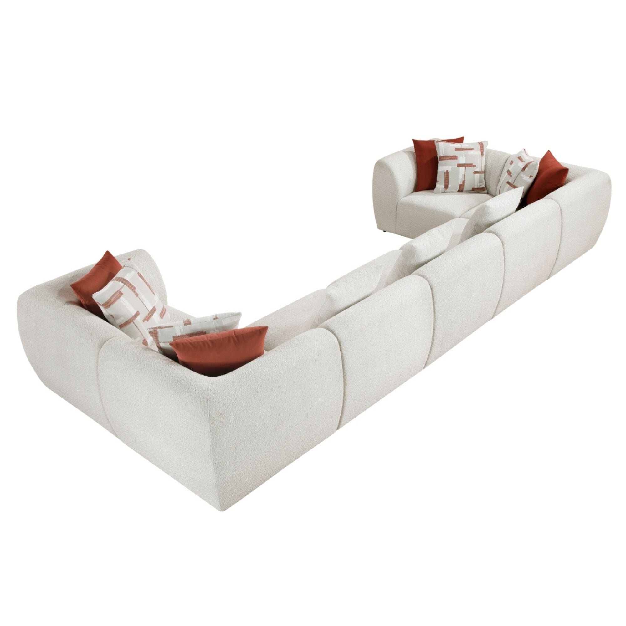 MAZ Franz 7-piece U-shaped sectional sofa with plush cushions and modern design, perfect for spacious living rooms.
