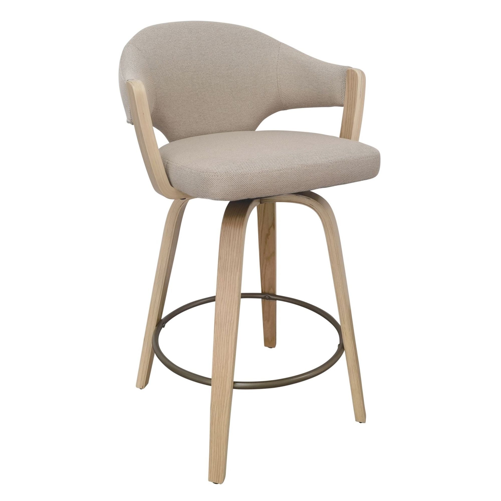 Freya 26" Counter Stool with Swivel Toffee & Natural (Set of 2) (Pre-Order)