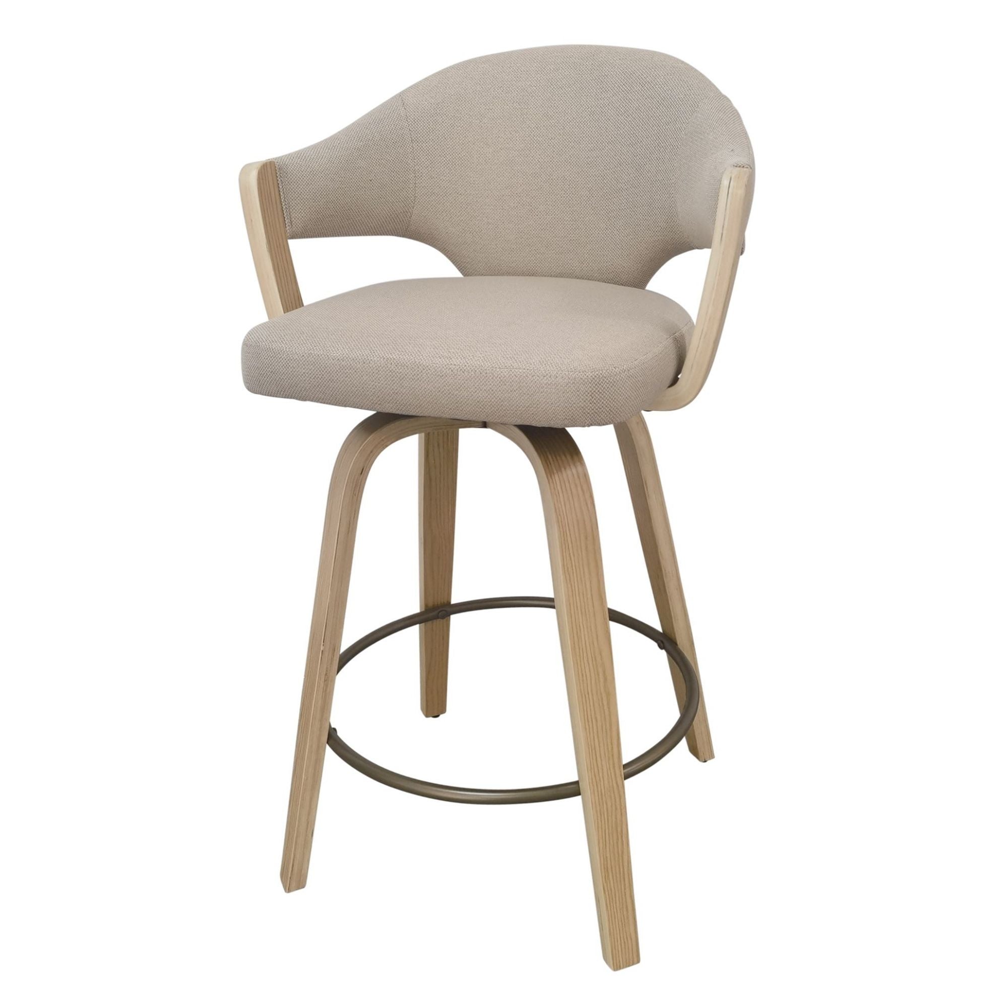 Freya 26" Counter Stool with Swivel Toffee & Natural (Set of 2) (Pre-Order)