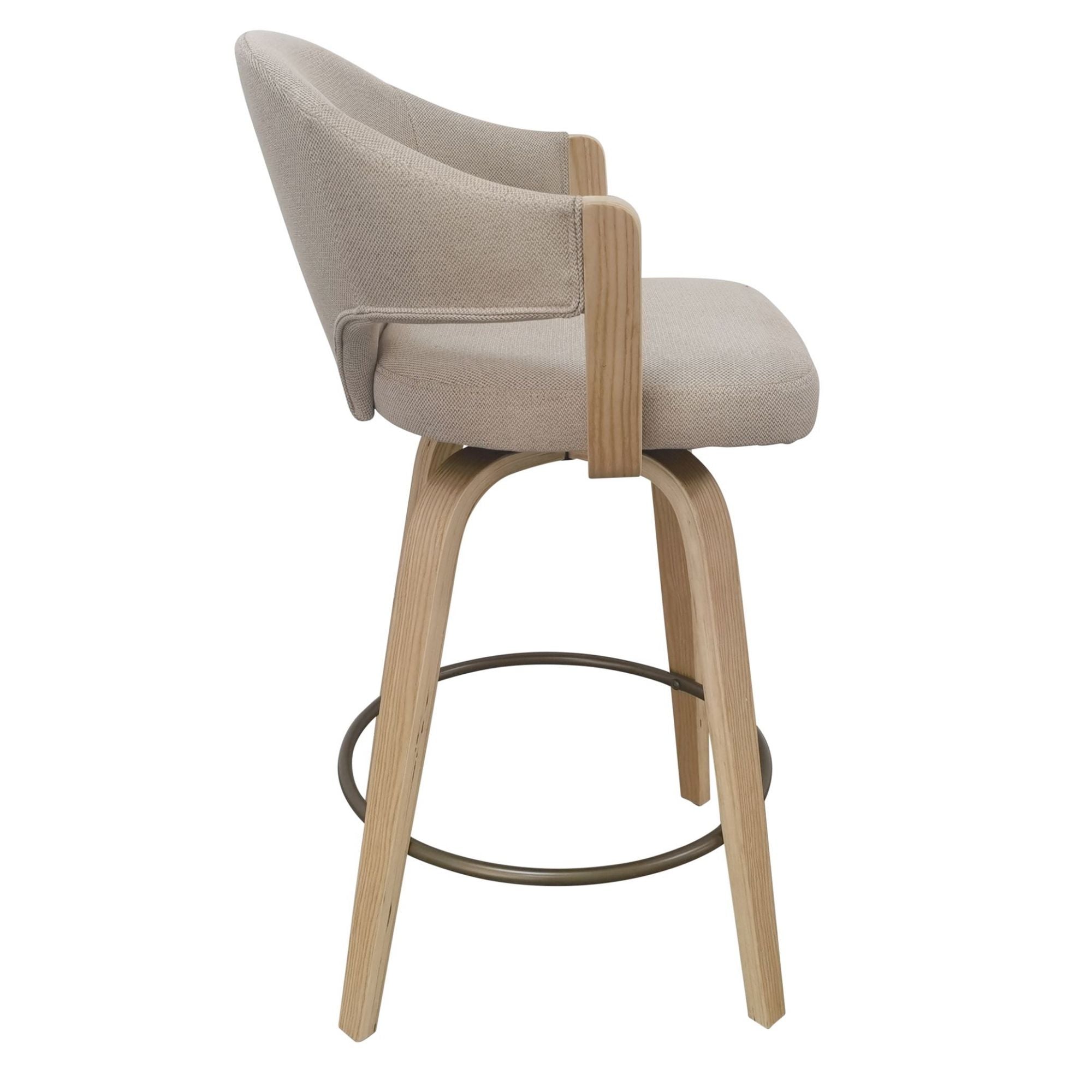 Freya 26" Counter Stool with Swivel Toffee & Natural (Set of 2) (Pre-Order)