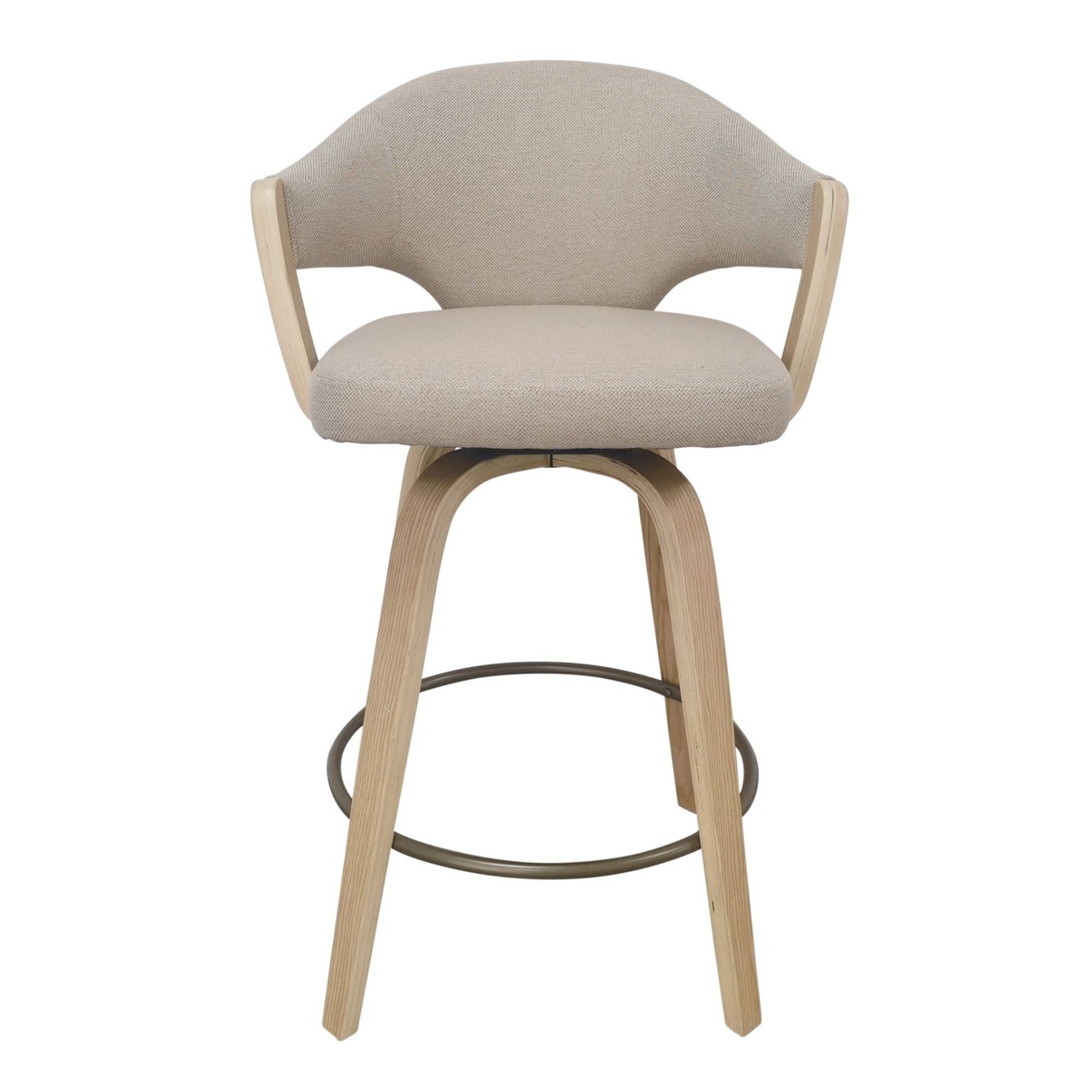 Freya 26" Counter Stool with Swivel Toffee & Natural (Set of 2) (Pre-Order)