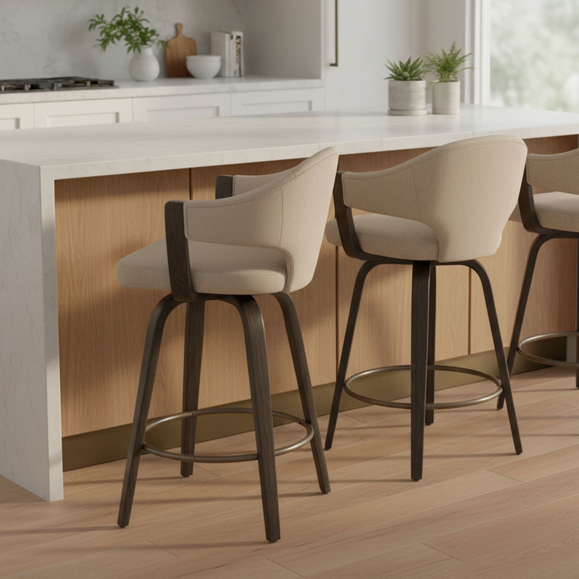 Tabouret de bar réglable Mabel – Vert (Lot de 2)
