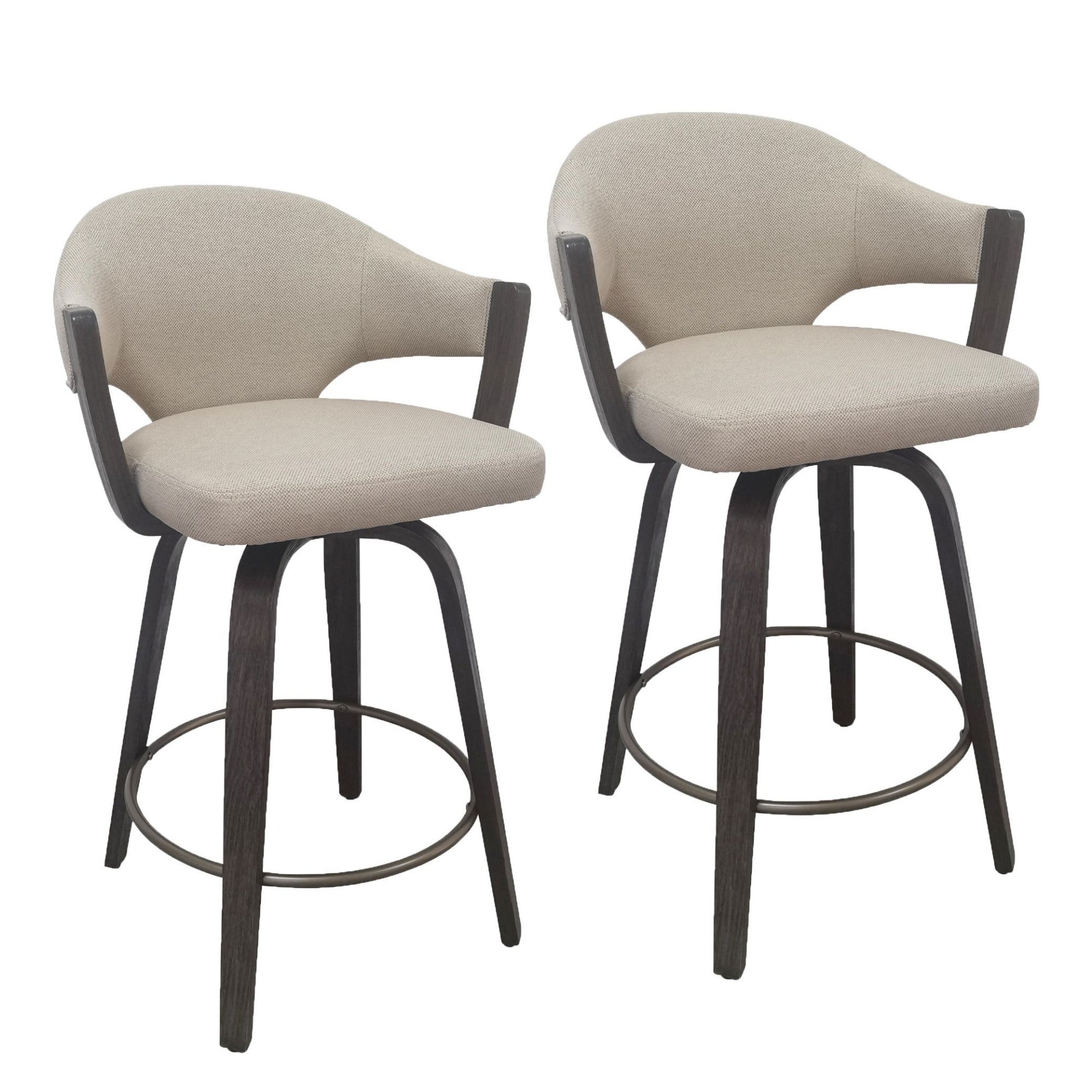 Tabouret de bar réglable Mabel – Vert (Lot de 2)